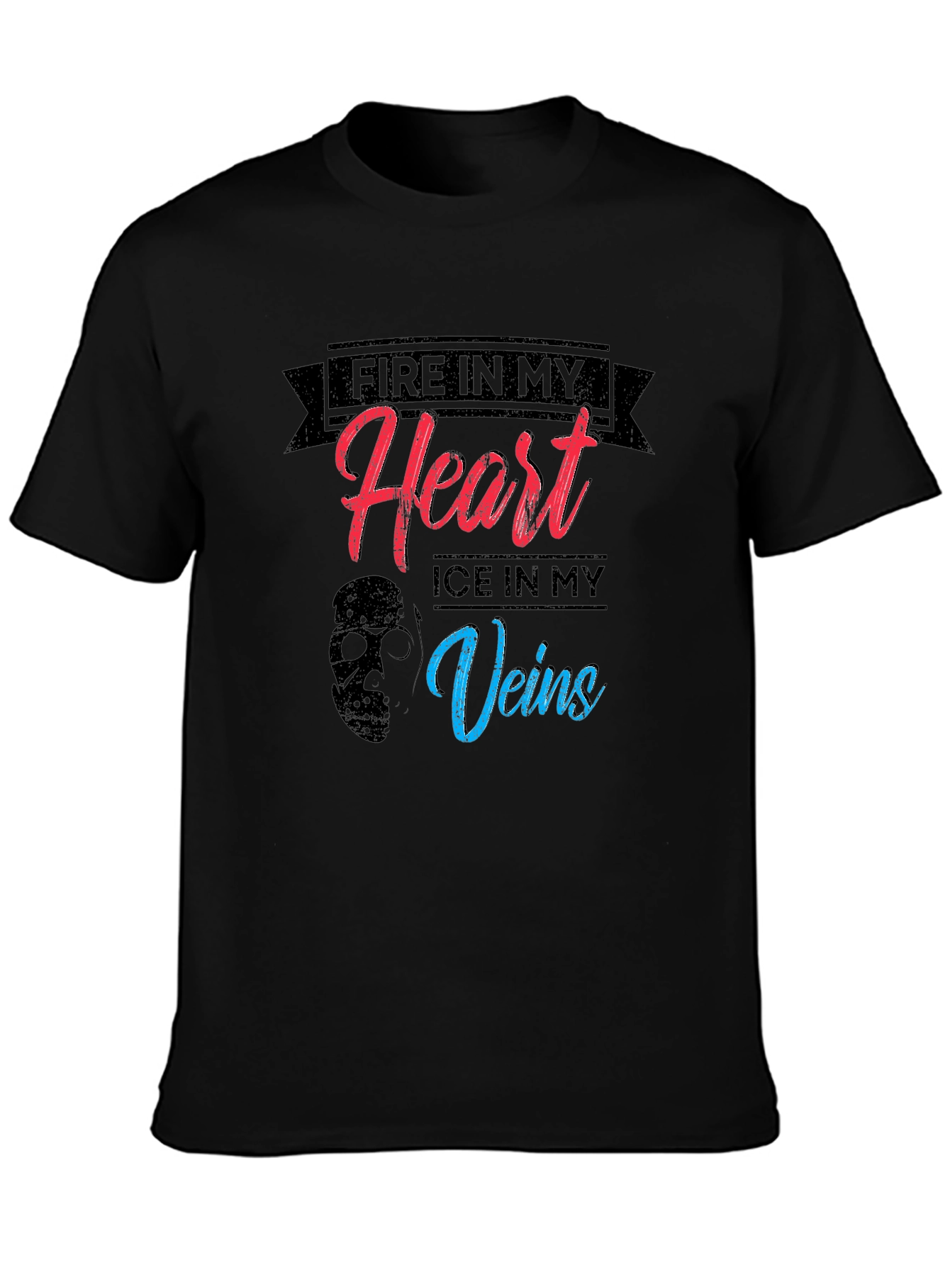 Fire and Ice Graphic Tee - Black
