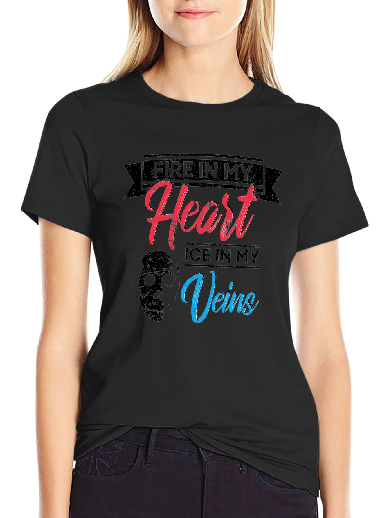 Fire and Ice Graphic Tee - Black