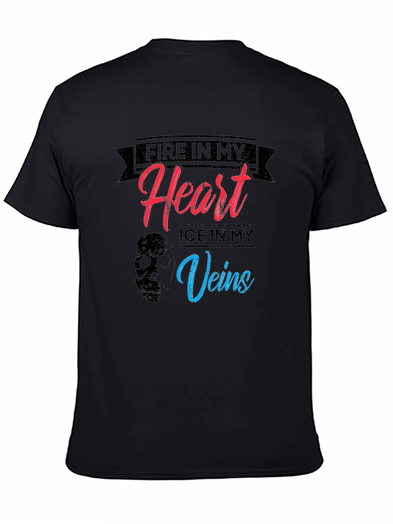 Fire and Ice Graphic Tee - Black