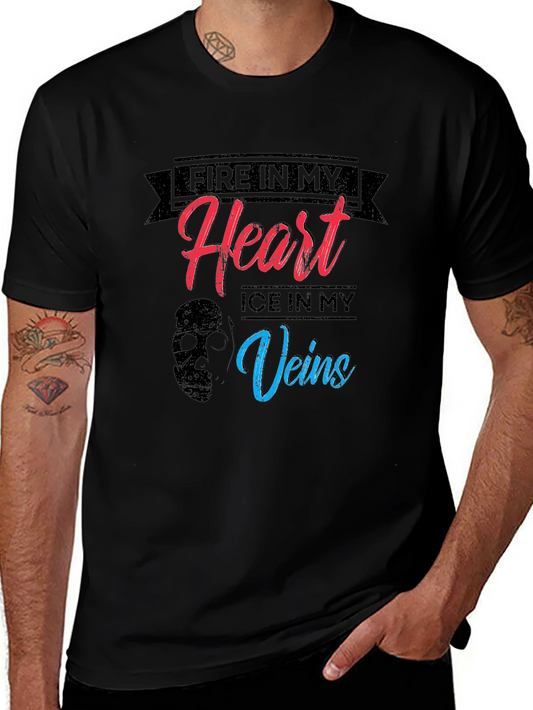 Fire and Ice Graphic Tee - Black