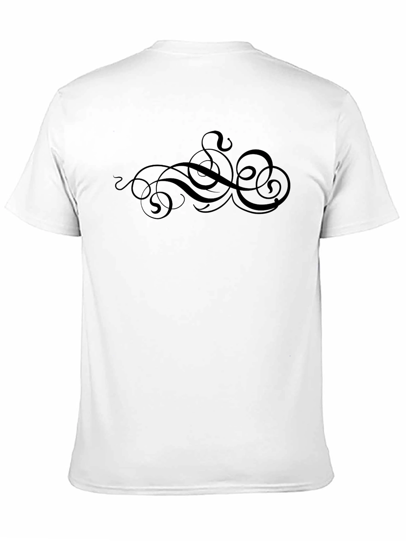 Mens Black Tee with Swirl Design