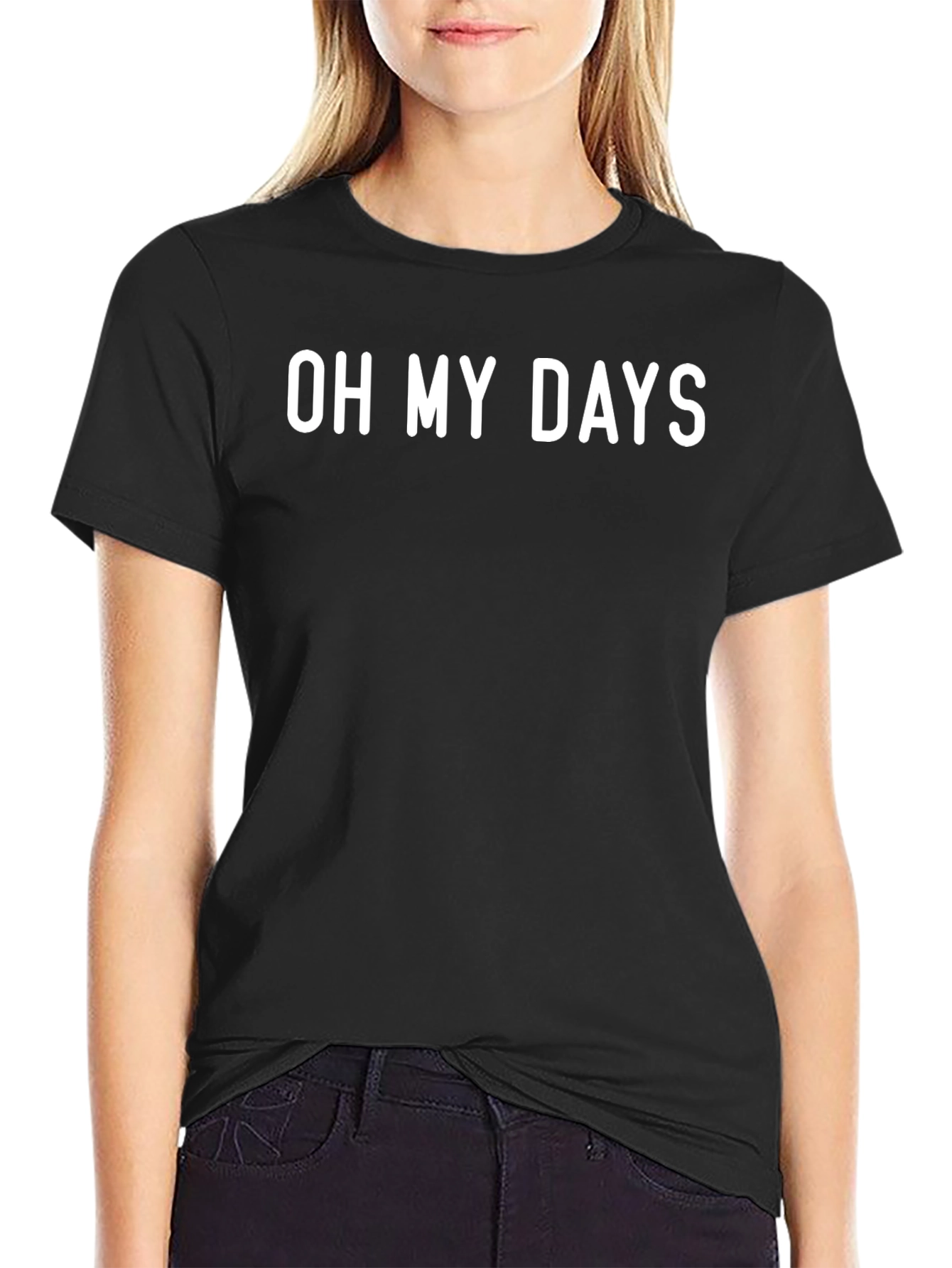 Oh My Days Graphic Tee - Black Casual T-Shirt