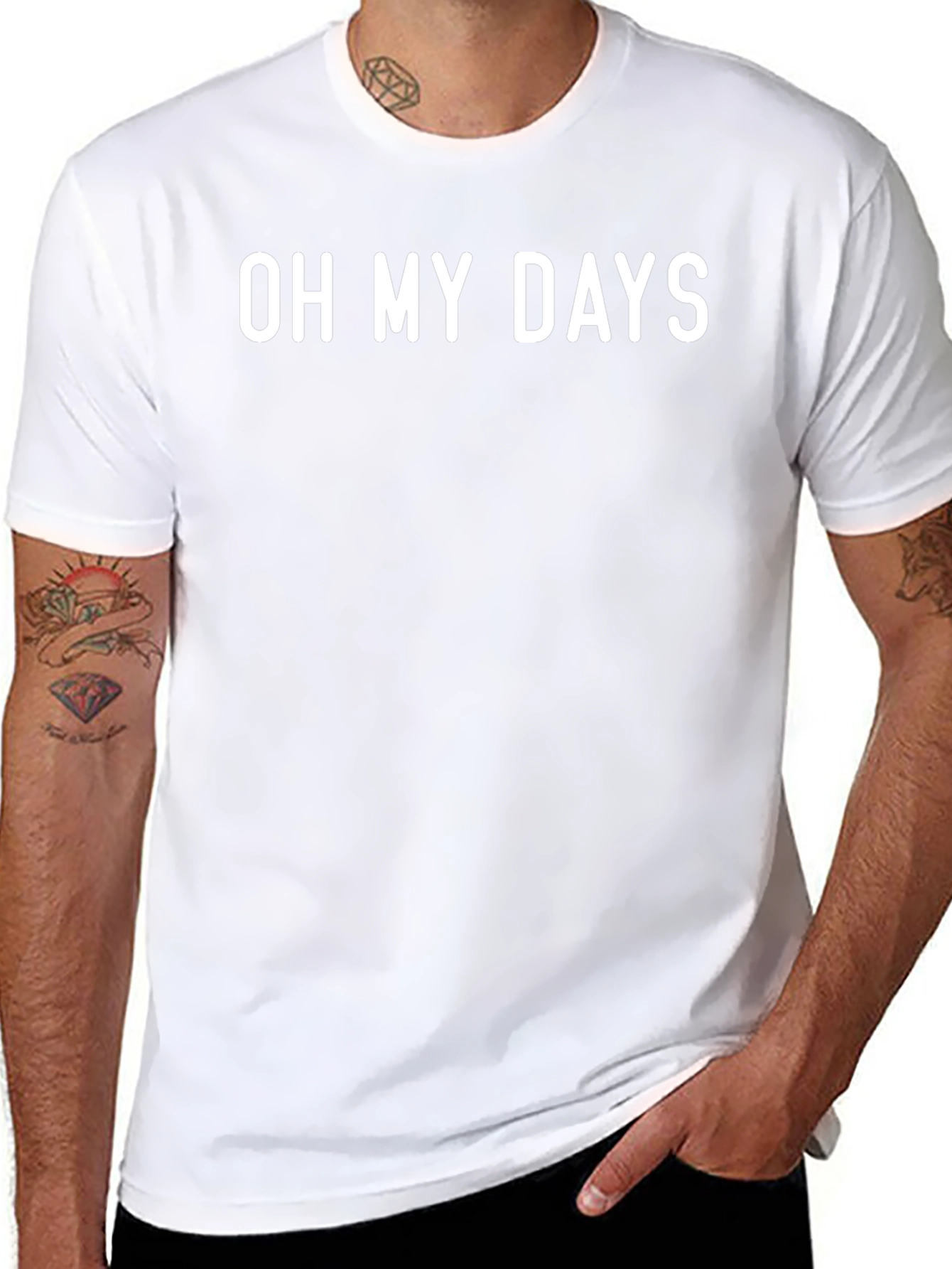 Oh My Days Graphic Tee - Black Casual T-Shirt