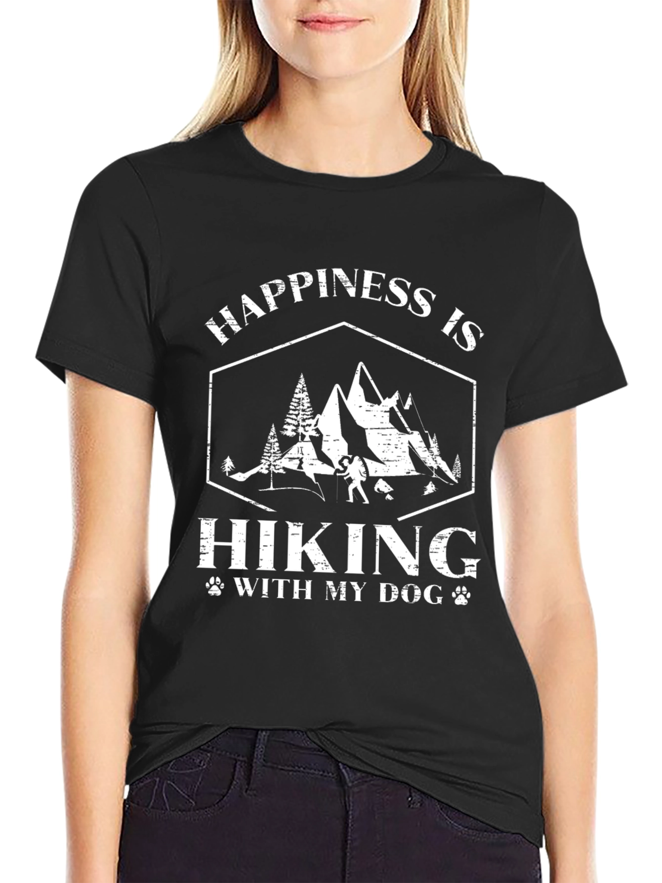 Happiness is Hiking with My Dog Graphic Tee