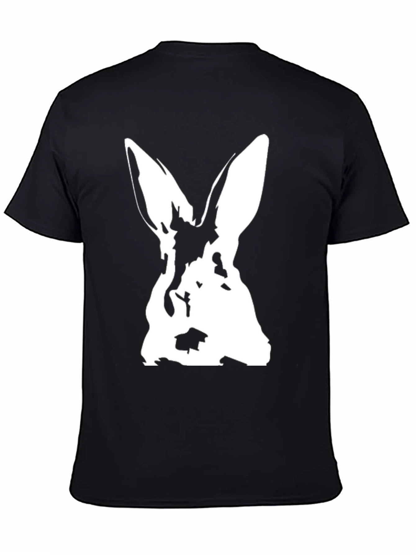 Rabbit Graphic Black T-Shirt - Unique Animal Design