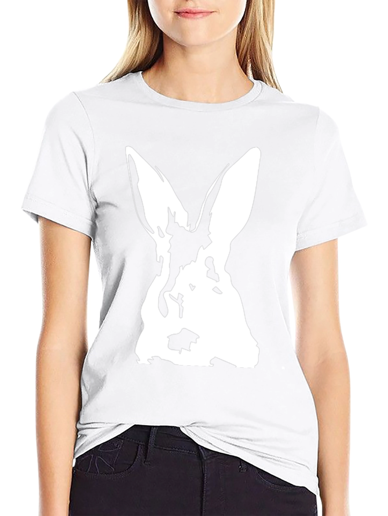 Rabbit Graphic Black T-Shirt - Unique Animal Design