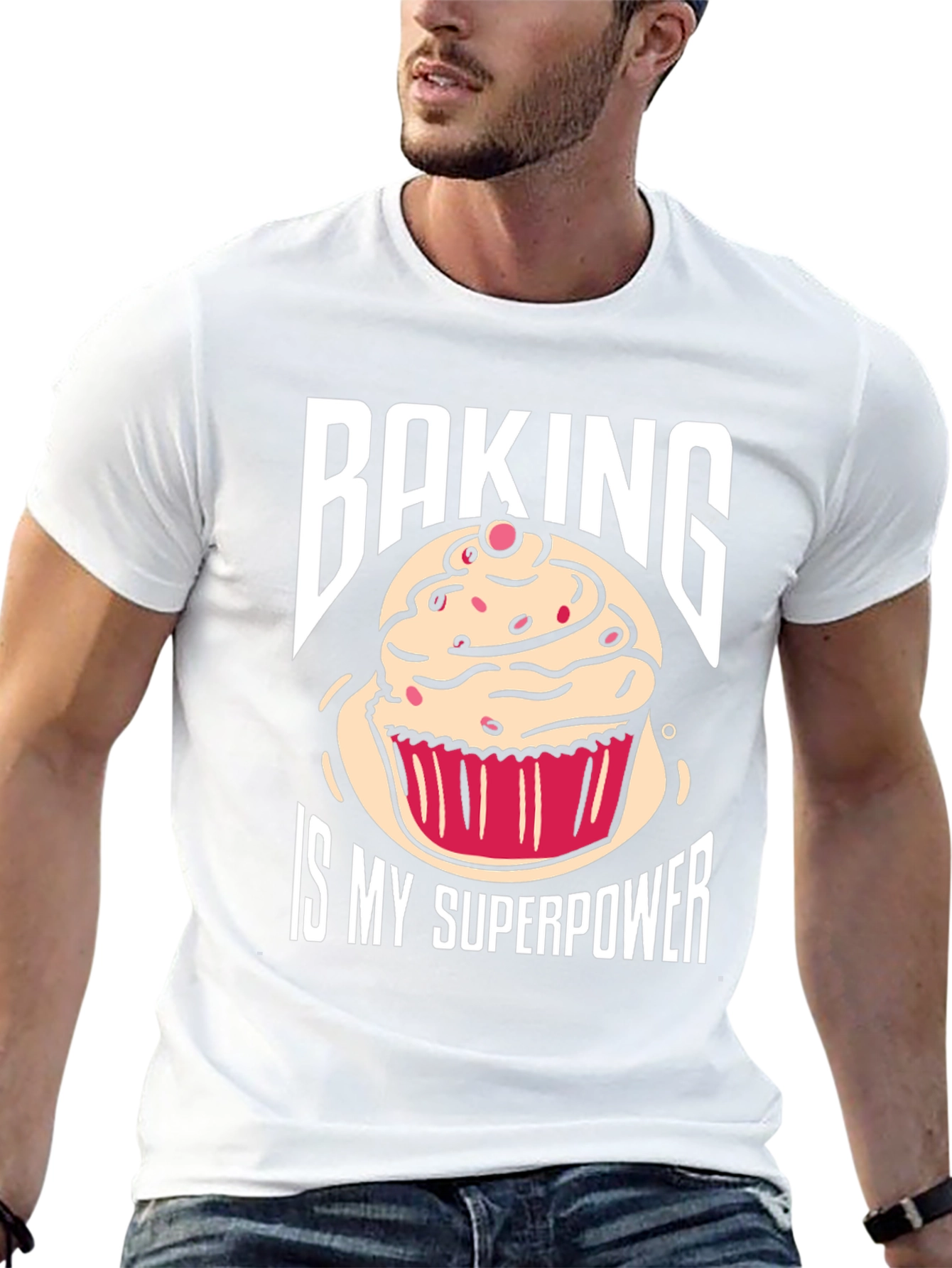 Baking Is My Superpower T-Shirt - Novelty Cupcake Design