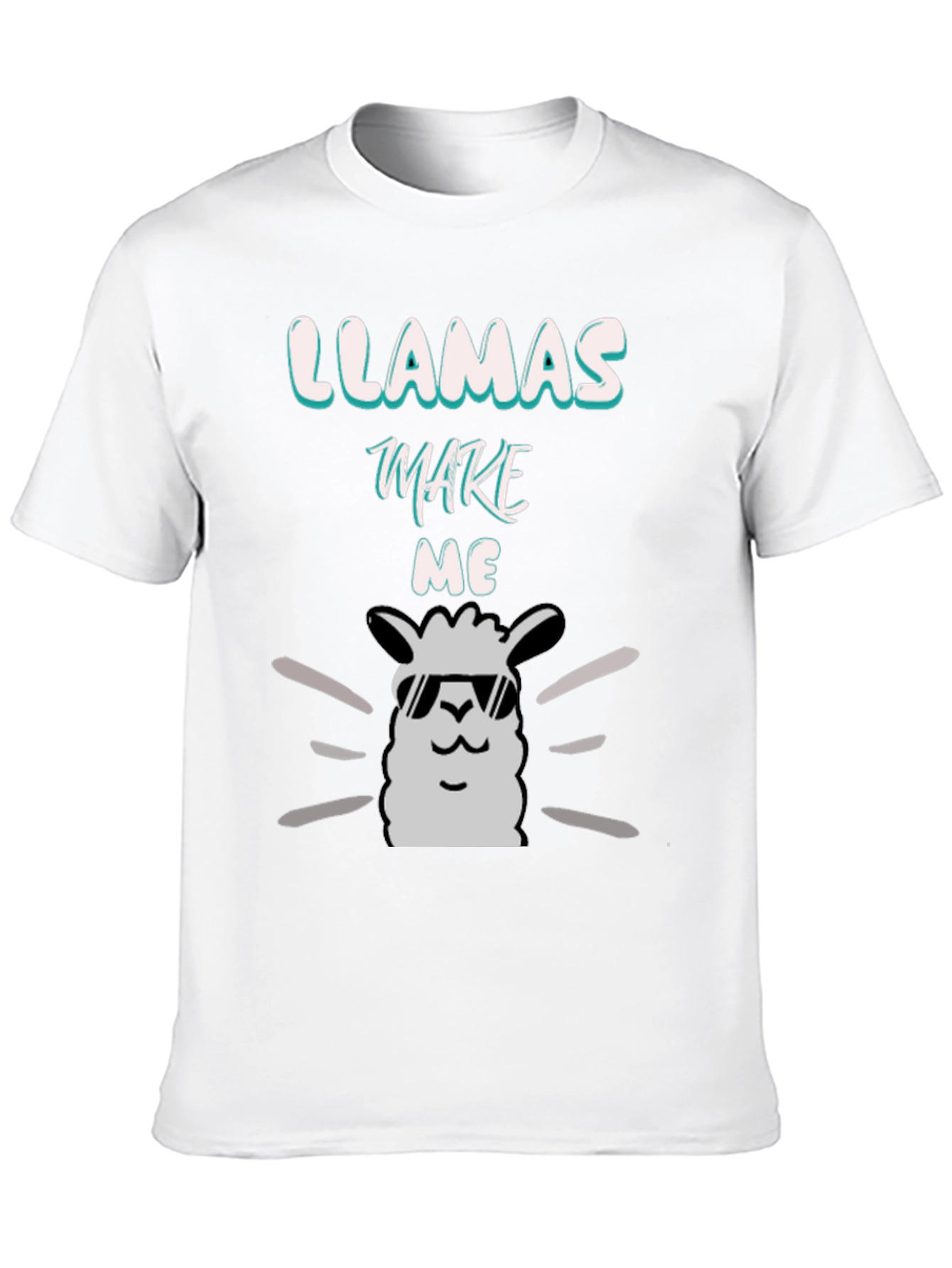 Llamas Make Me Happy Black Graphic Tee