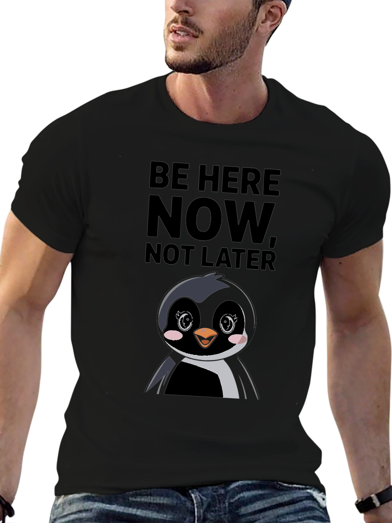 Be Here Now Penguin Graphic Tee