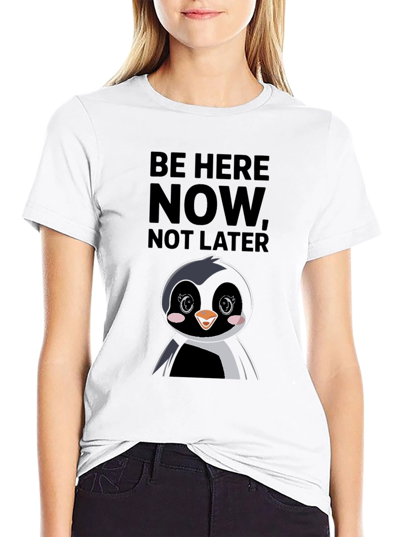 Be Here Now Penguin Graphic Tee