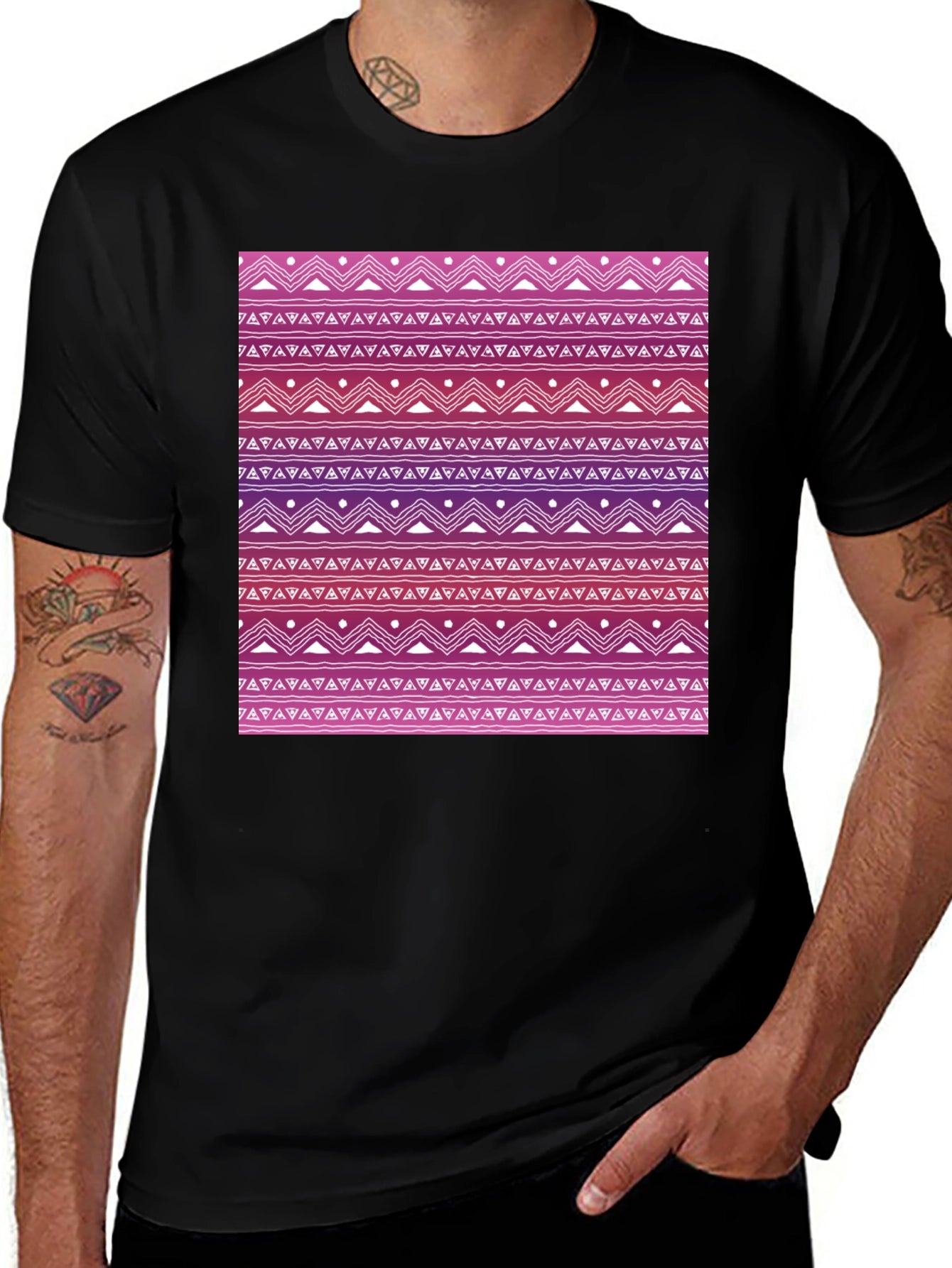 Patterned Tee: Aztec-Inspired Design