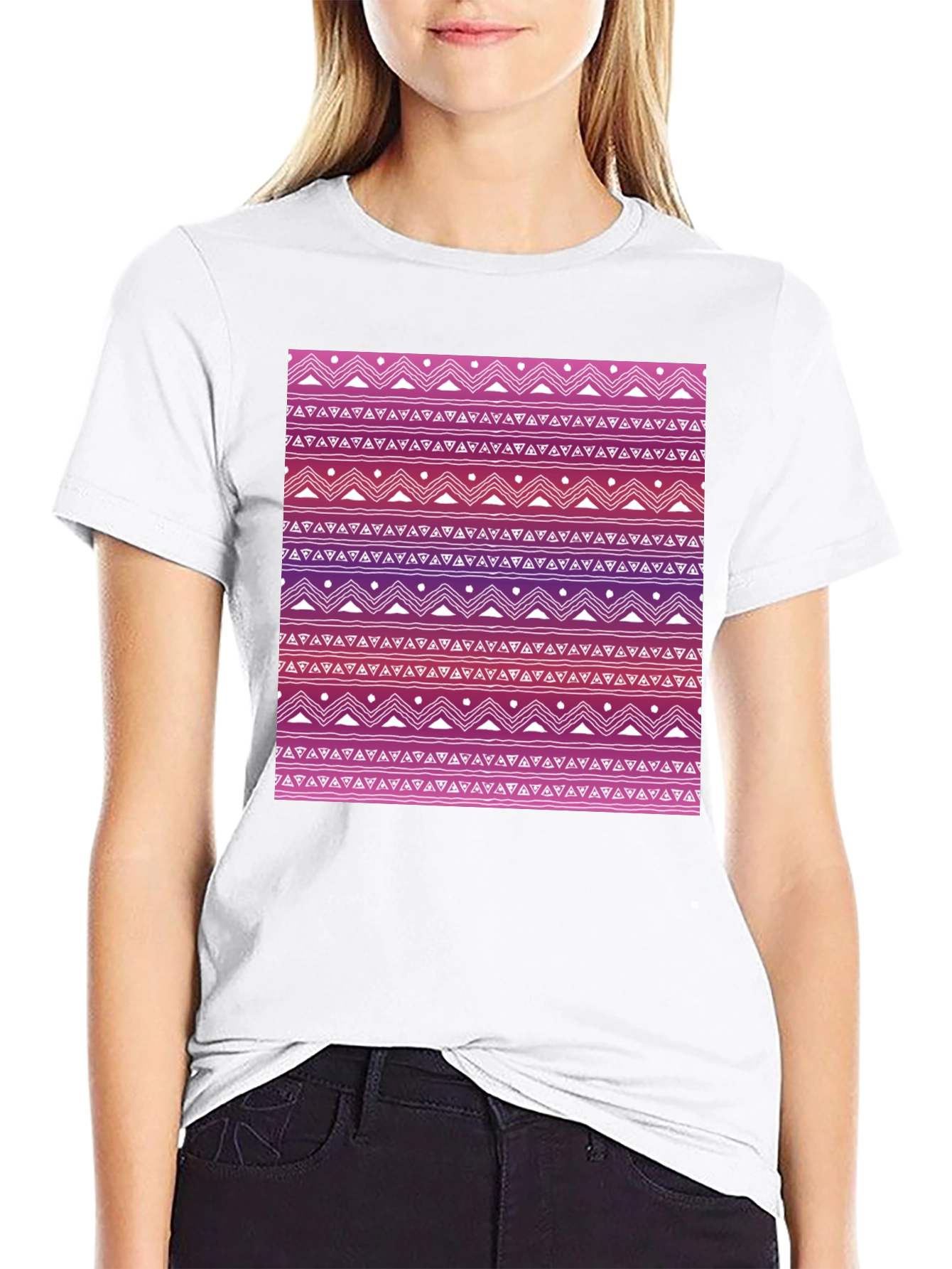 Patterned Tee: Aztec-Inspired Design