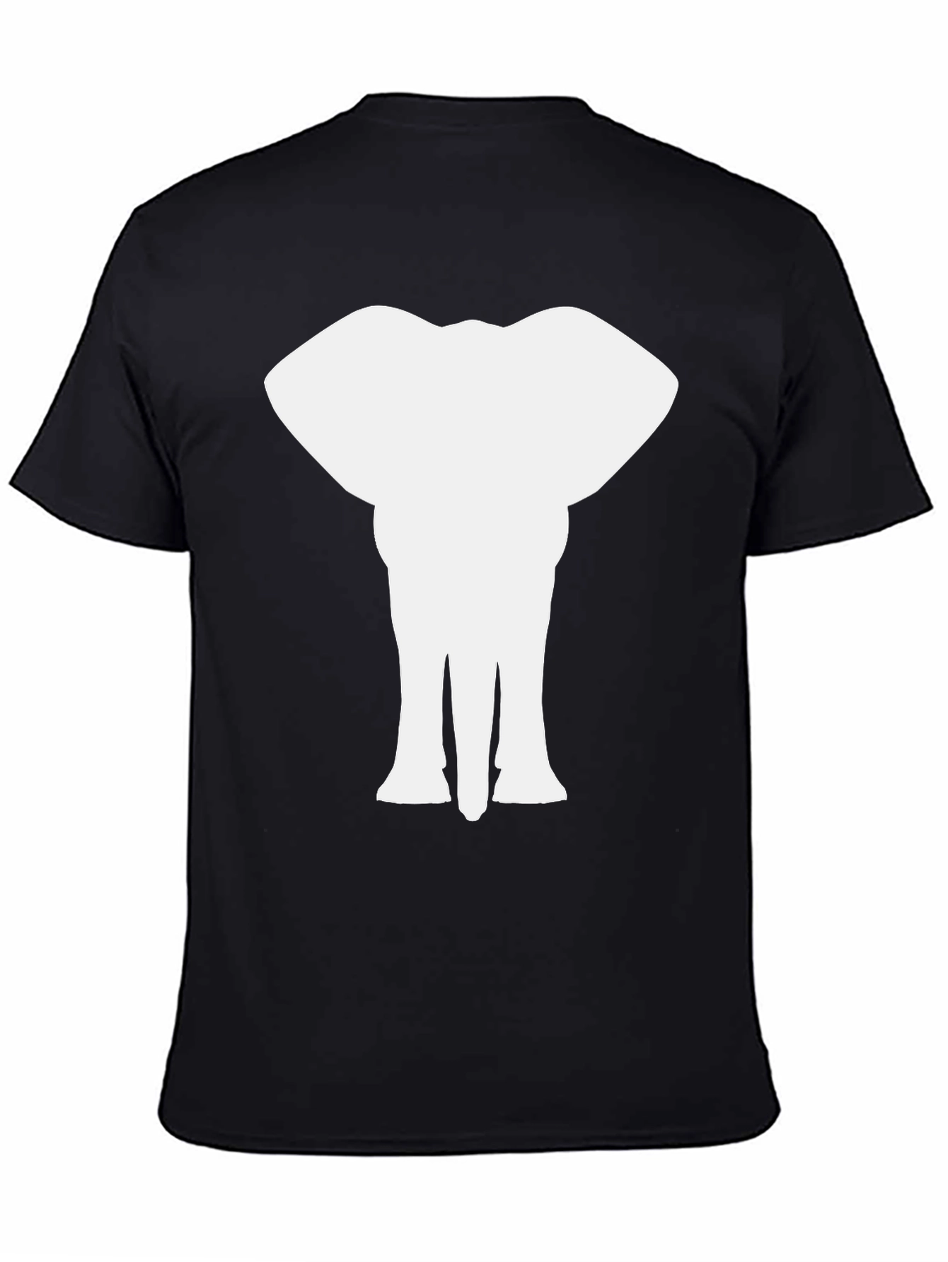 Elephant Silhouette Graphic Black T-Shirt