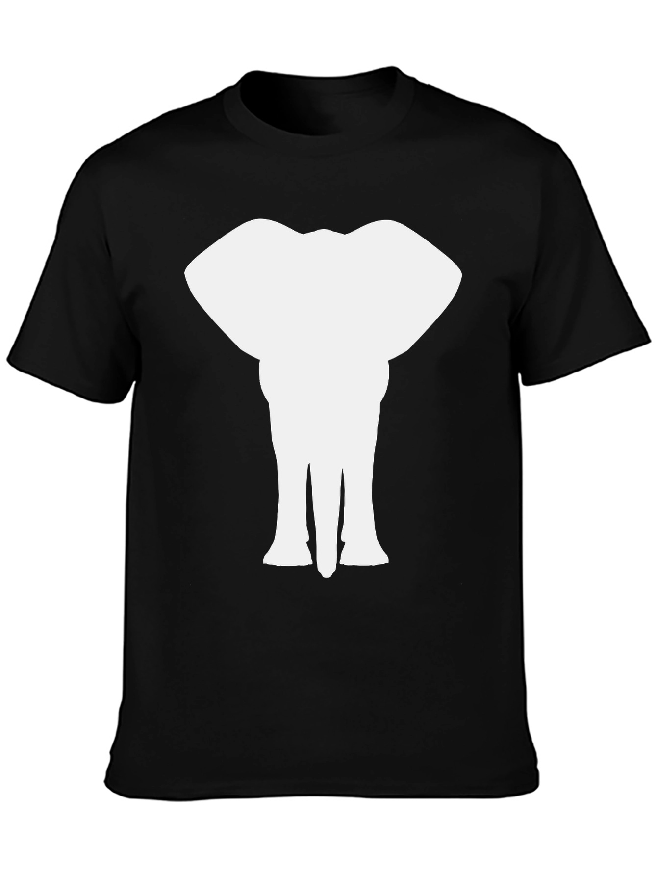 Elephant Silhouette Graphic Black T-Shirt