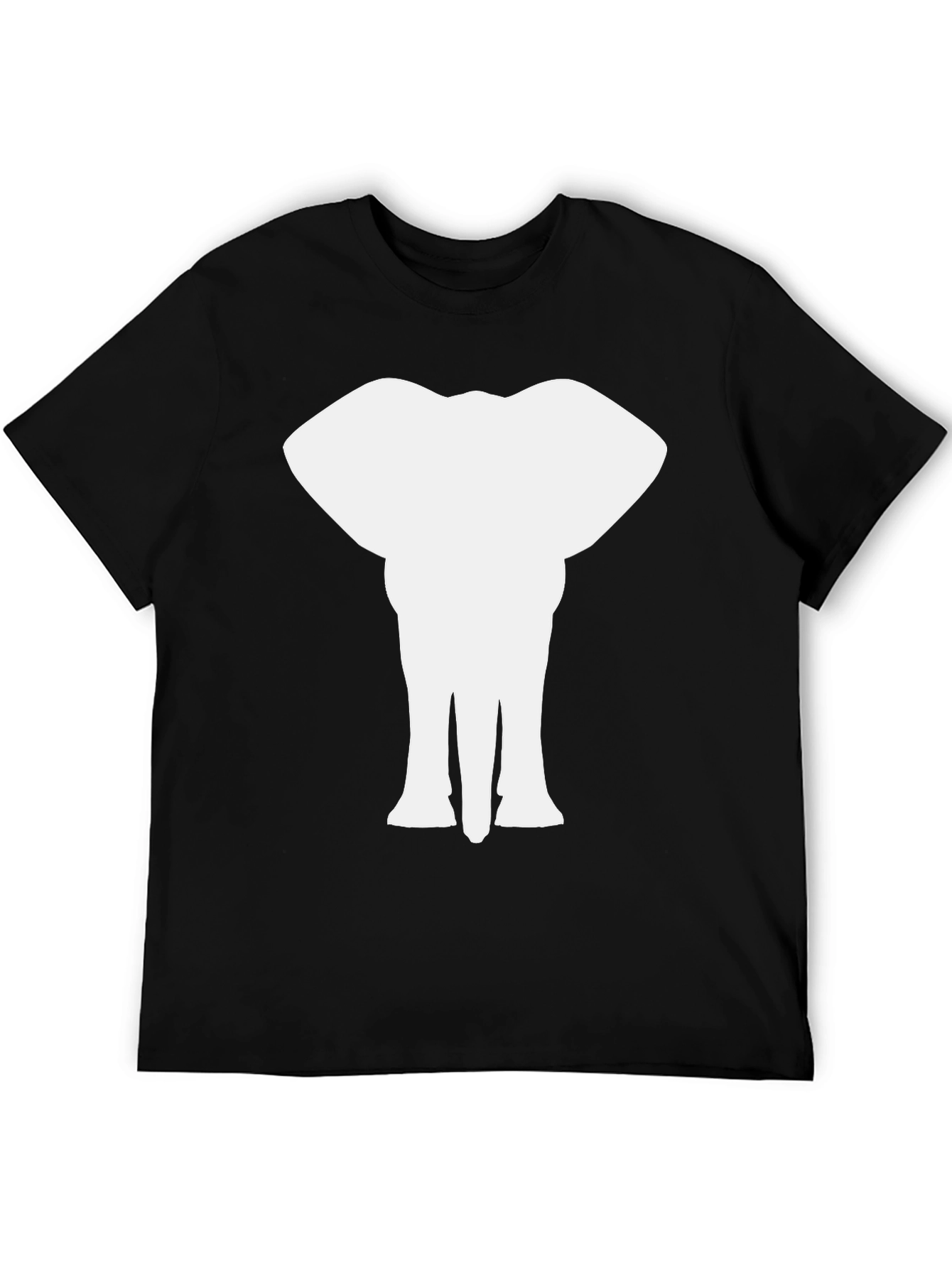 Elephant Silhouette Graphic Black T-Shirt