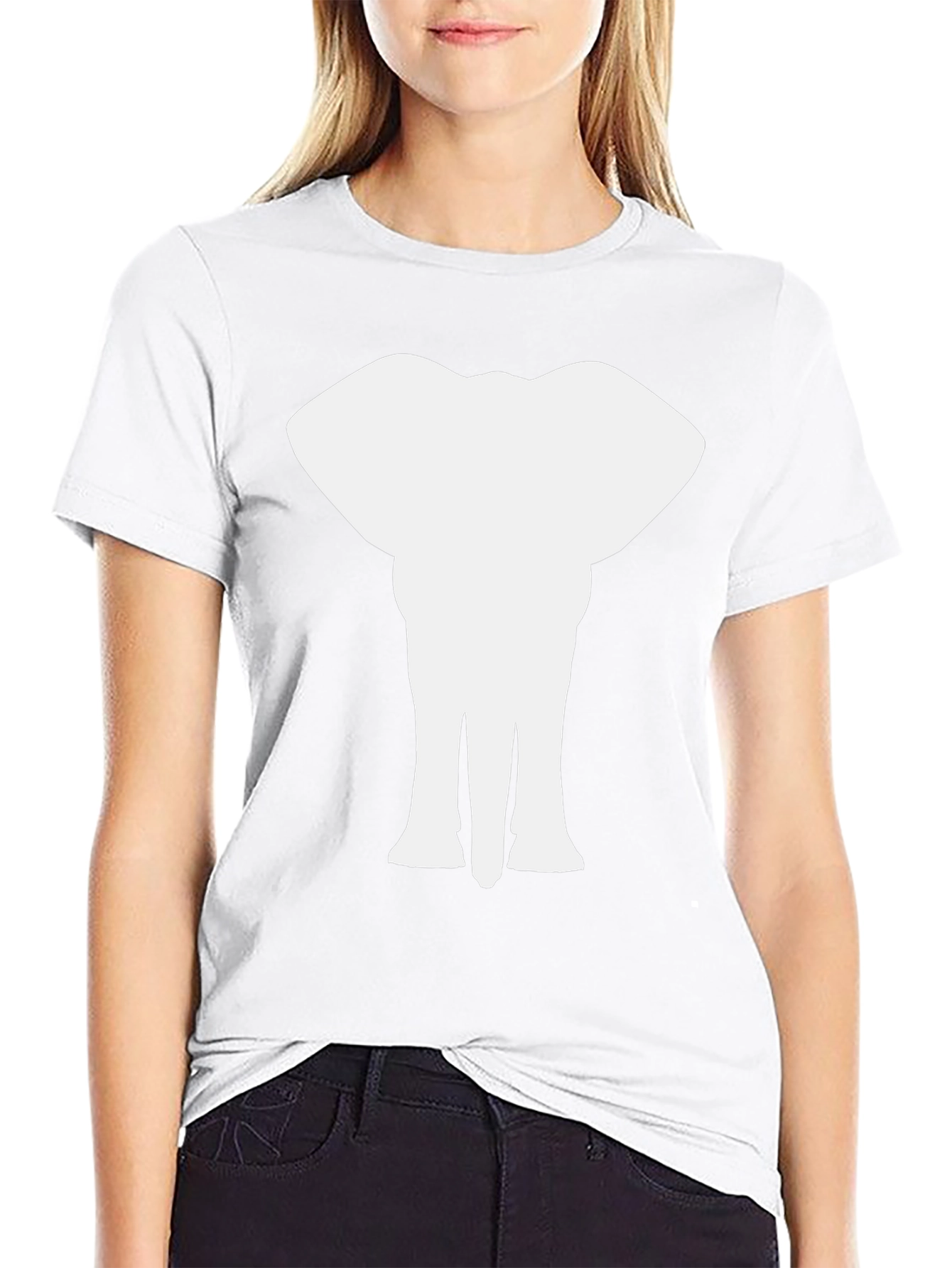 Elephant Silhouette Graphic Black T-Shirt