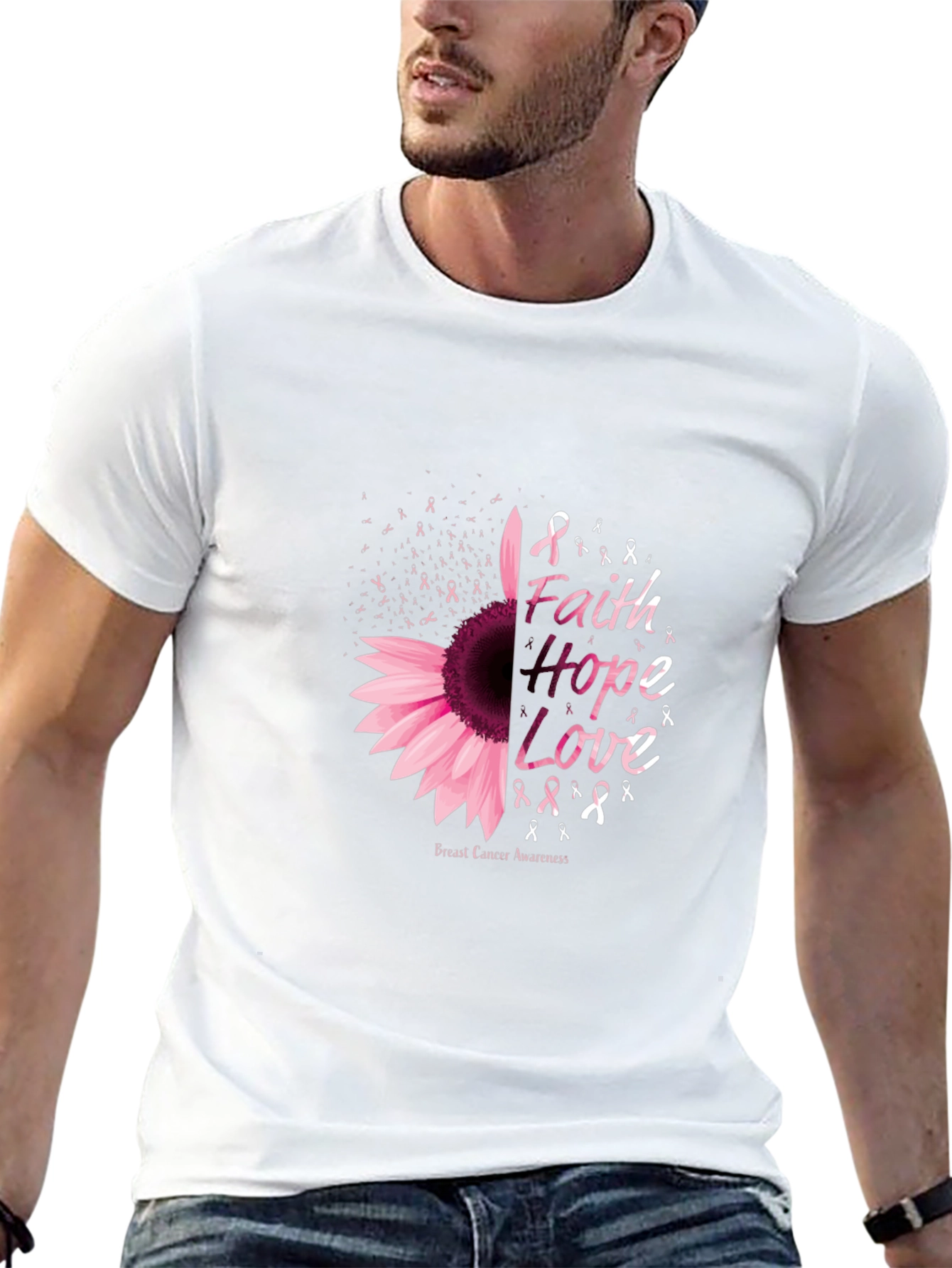 Faith Hope Love Breast Cancer Awareness T-Shirt