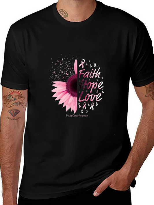 Faith Hope Love Breast Cancer Awareness T-Shirt