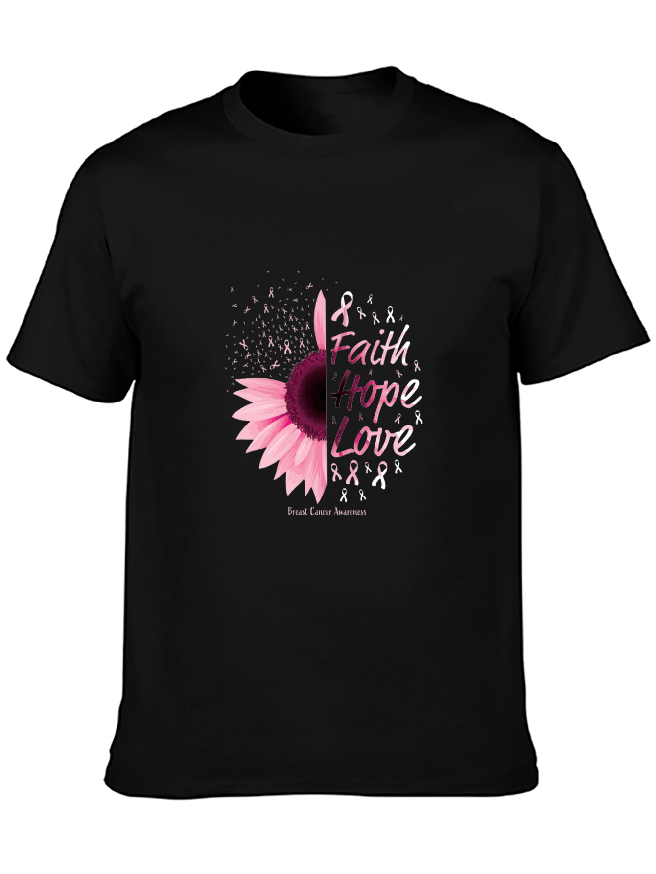 Faith Hope Love Breast Cancer Awareness T-Shirt