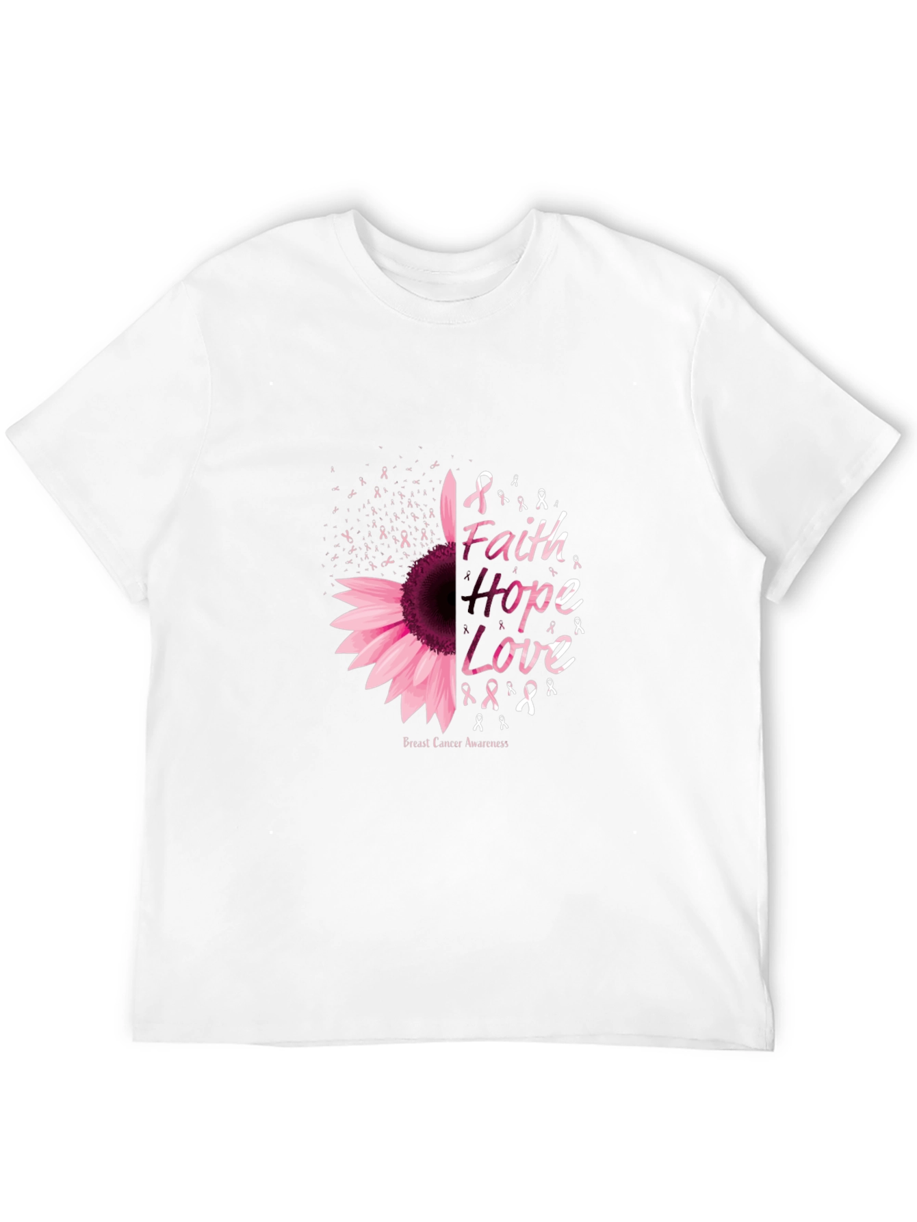 Faith Hope Love Breast Cancer Awareness T-Shirt