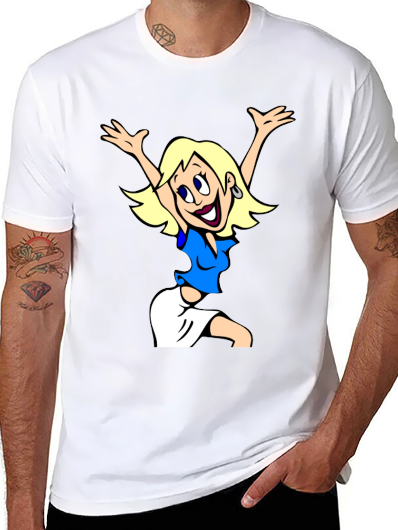 Cartoon Girl Graphic Tee - Fun & Stylish