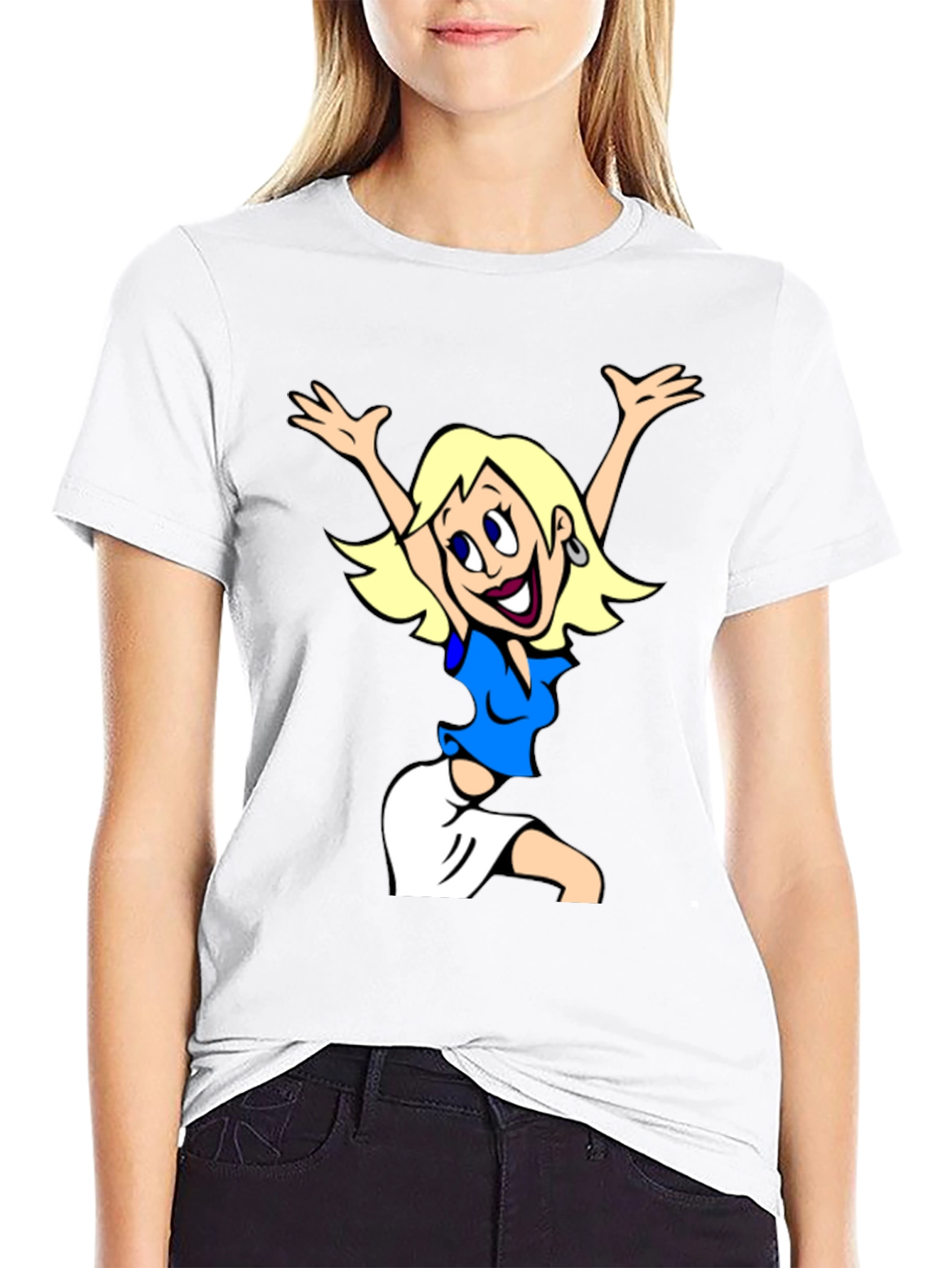 Cartoon Girl Graphic Tee - Fun & Stylish