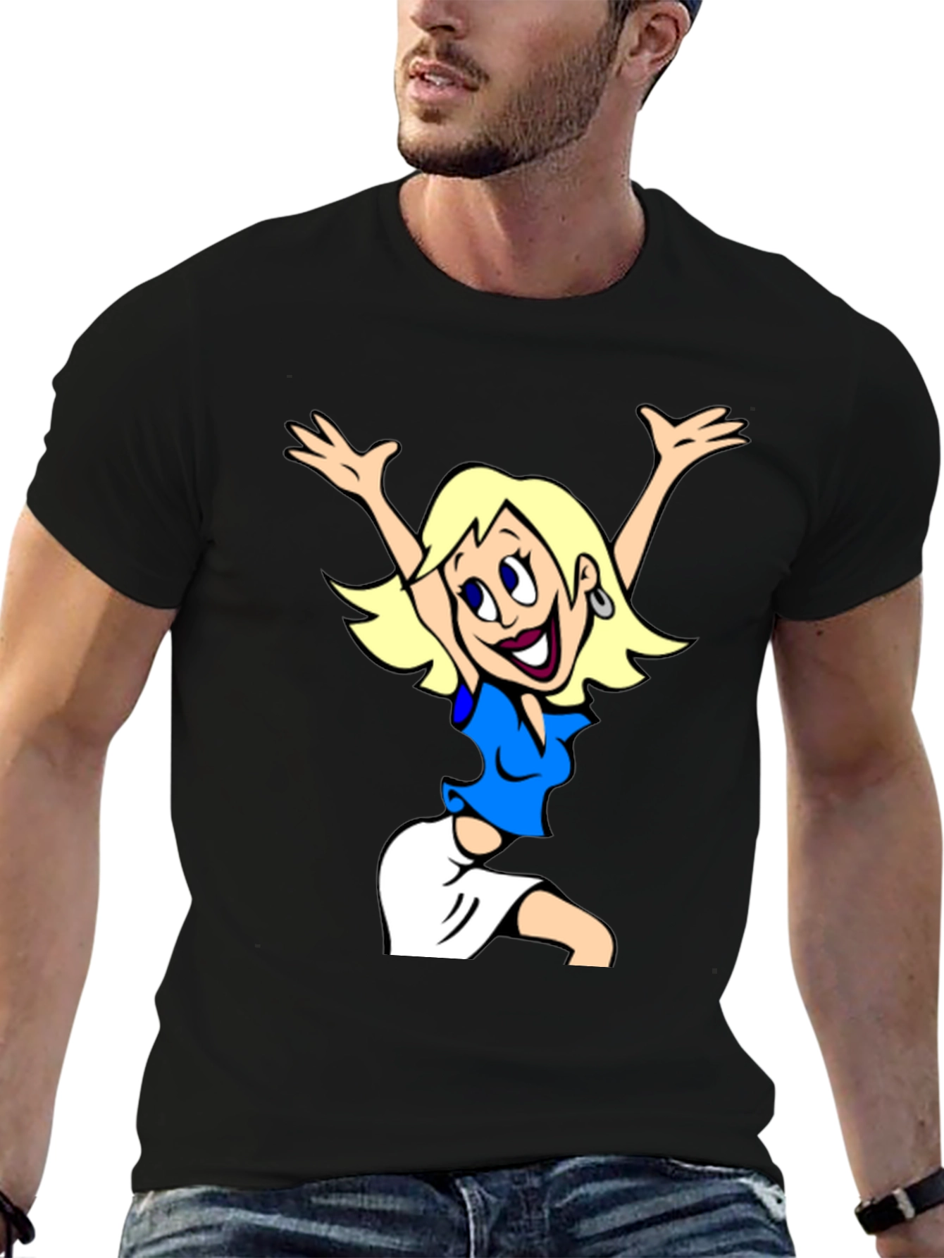 Cartoon Girl Graphic Tee - Fun & Stylish