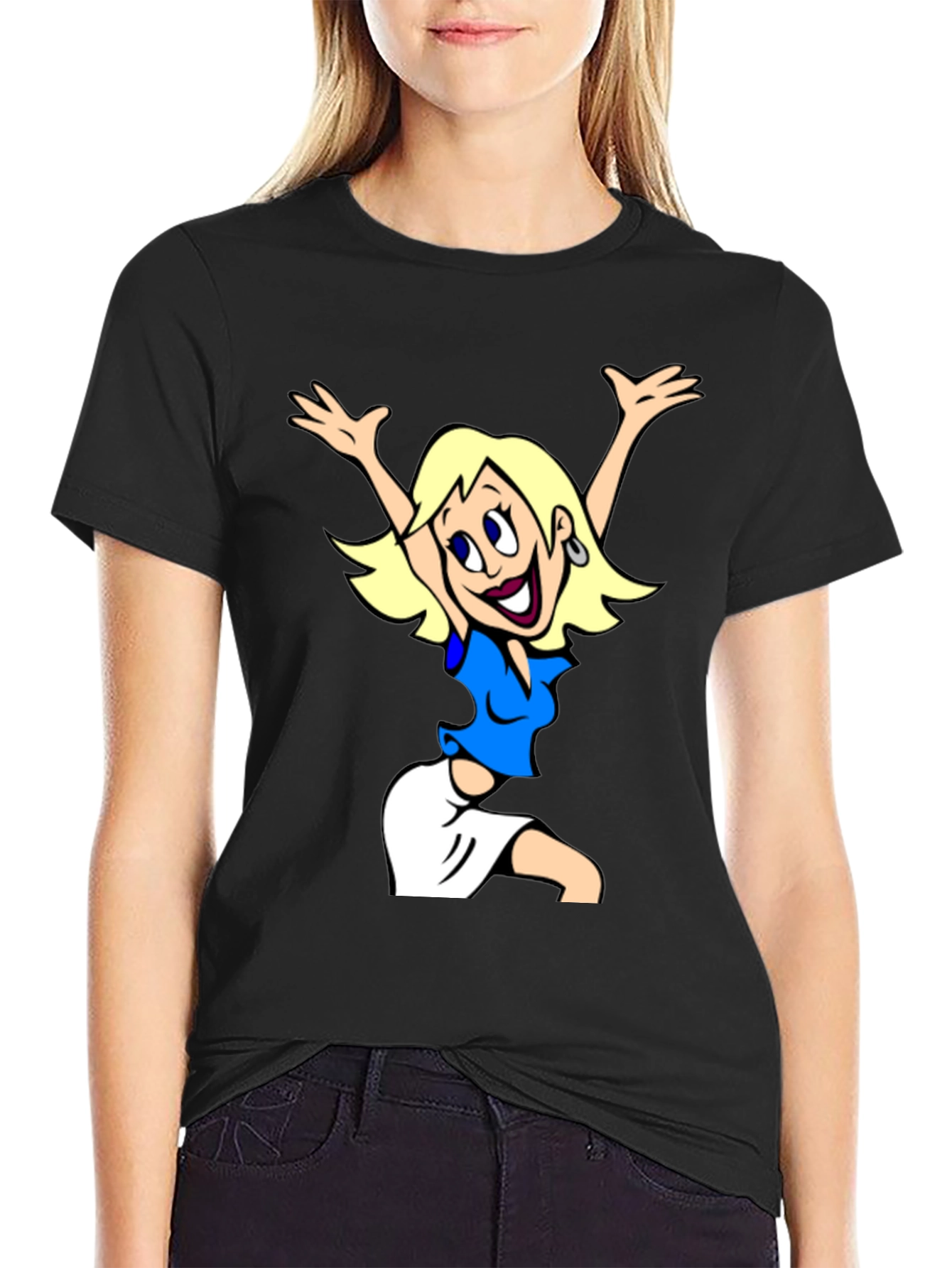 Cartoon Girl Graphic Tee - Fun & Stylish