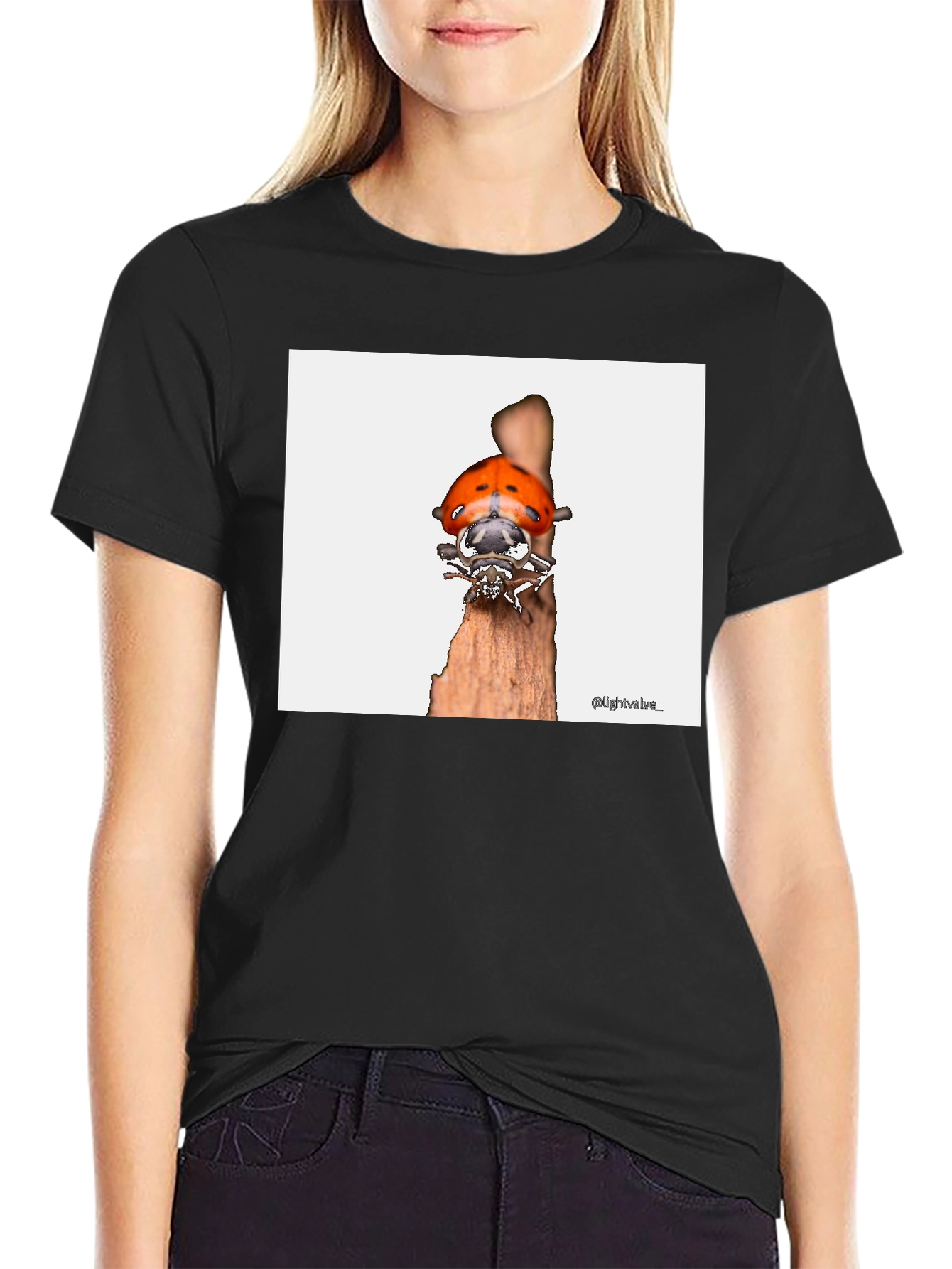 Ladybug T-Shirt - Bug on Wood