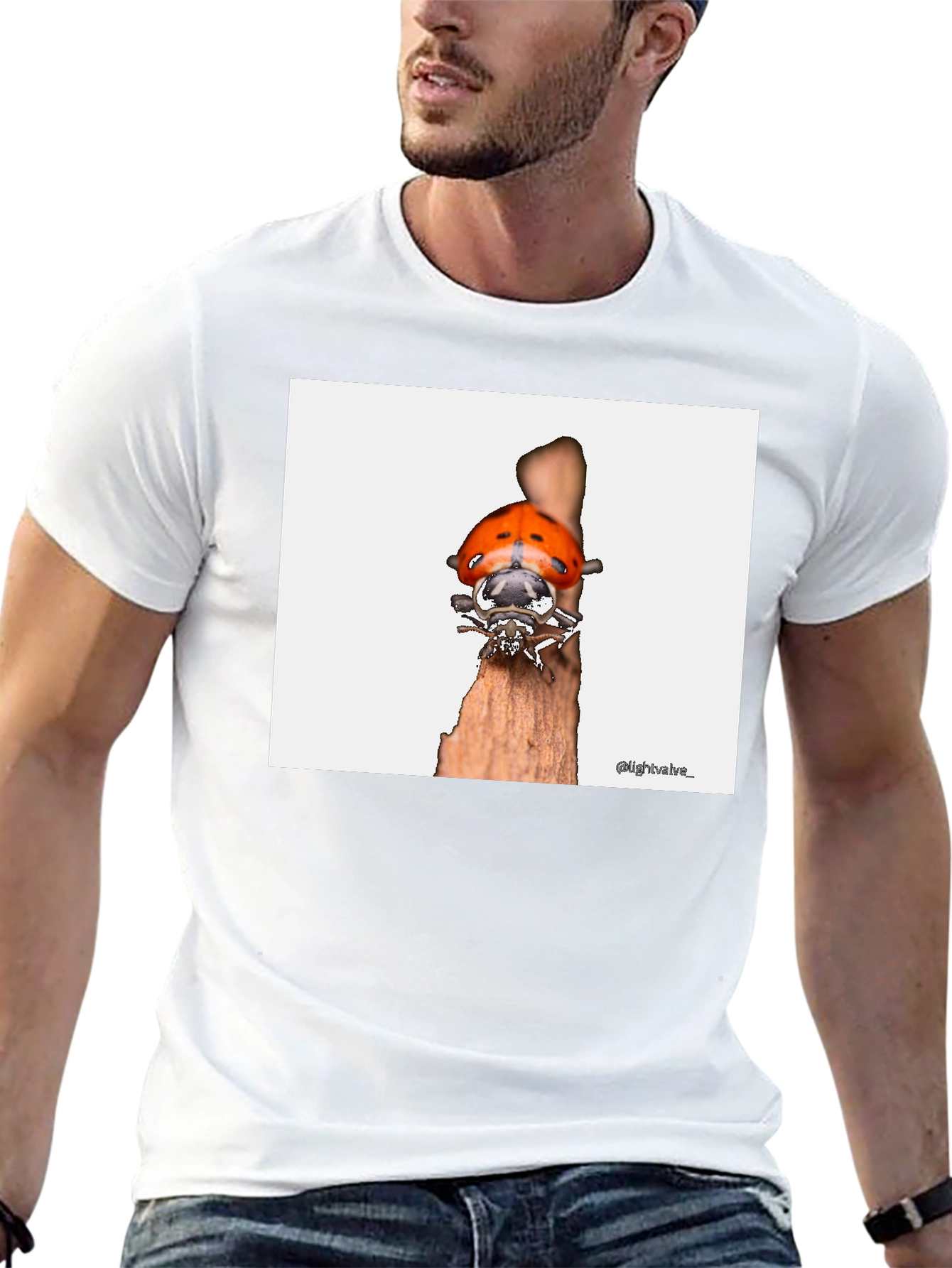 Ladybug T-Shirt - Bug on Wood