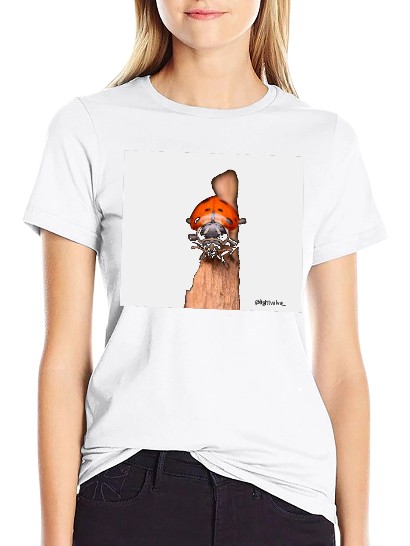 Ladybug T-Shirt - Bug on Wood