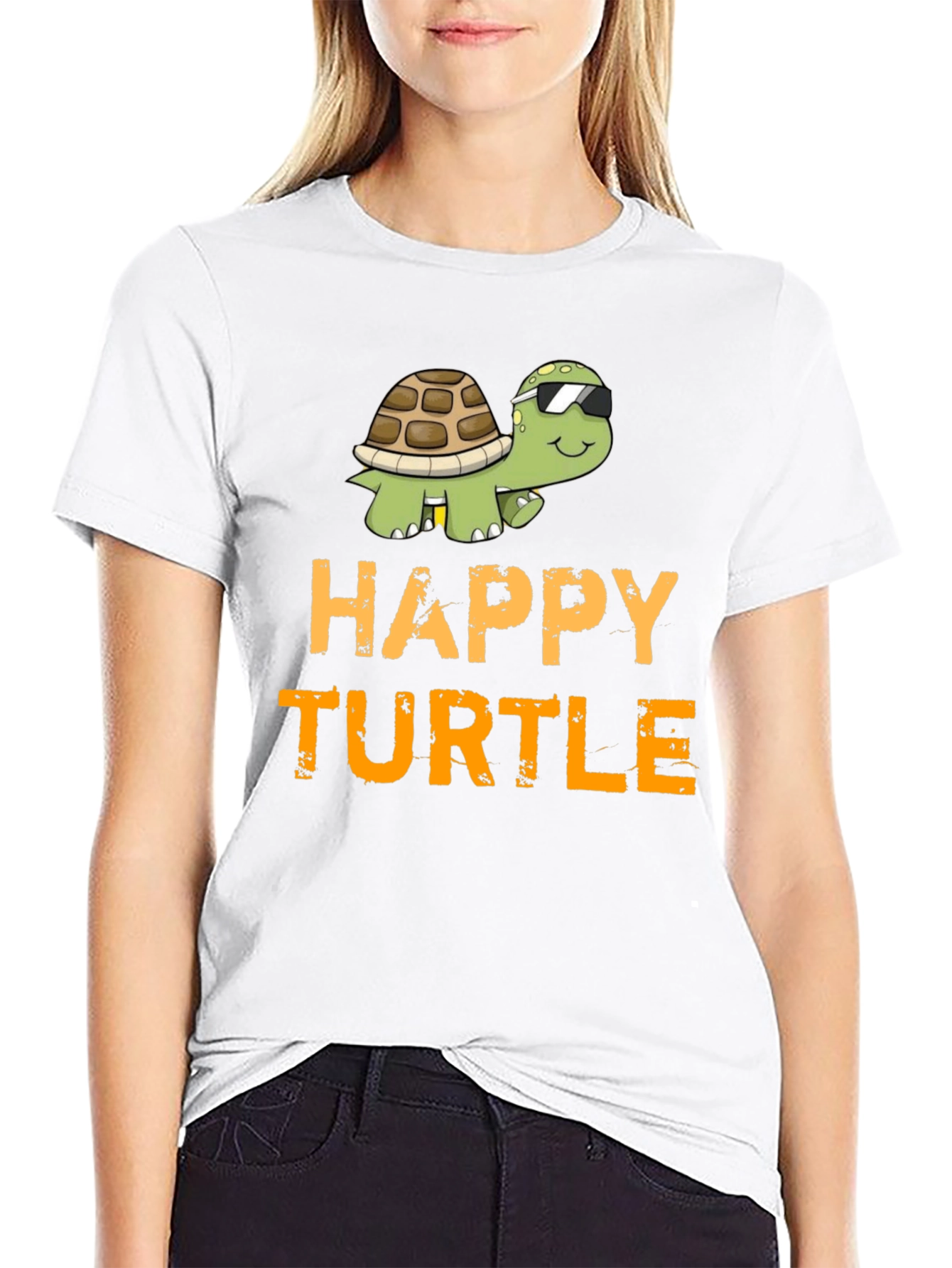 Happy Turtle Graphic T-Shirt - Cool Cartoon Design
