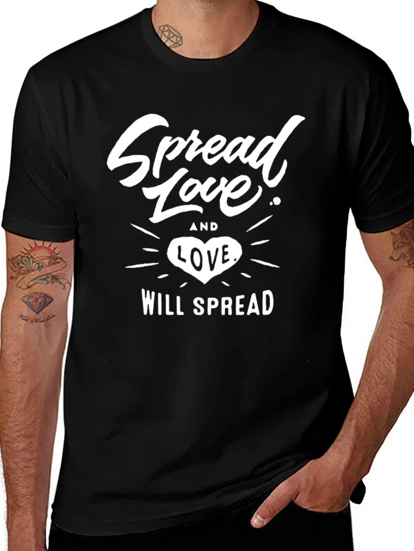 Spread Love Graphic T-Shirt - Classic Black