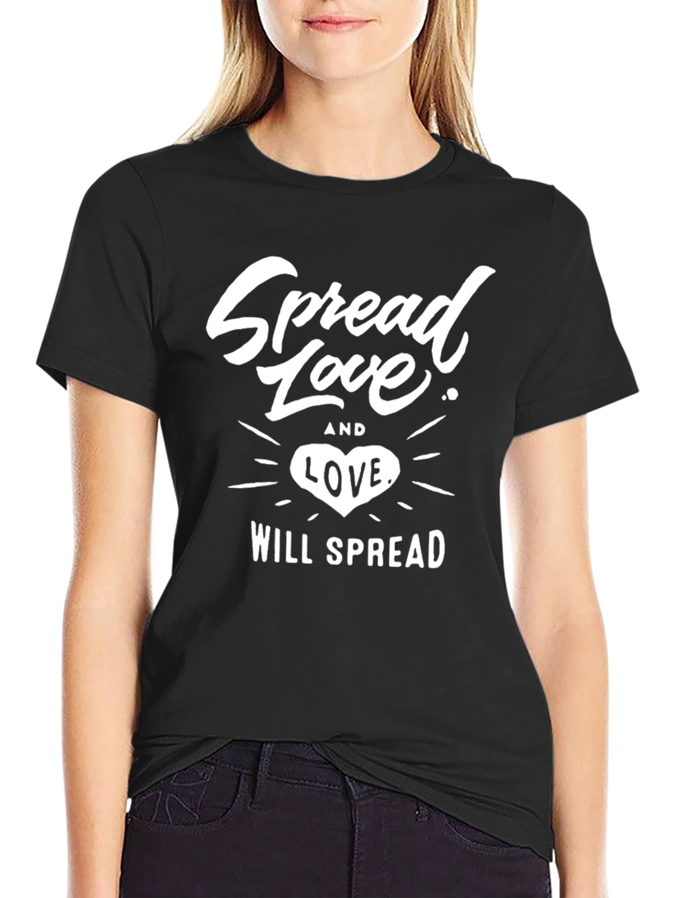 Spread Love Graphic T-Shirt - Classic Black