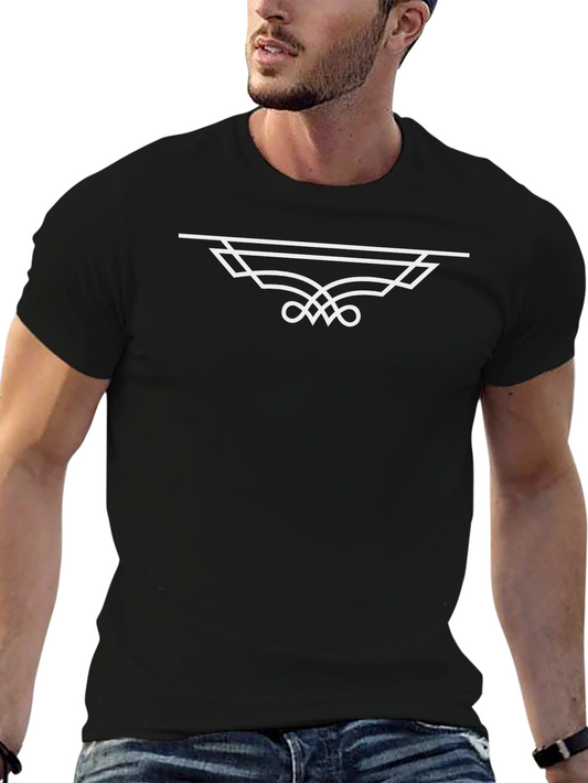 Elegant Geometric Design Black T-Shirt