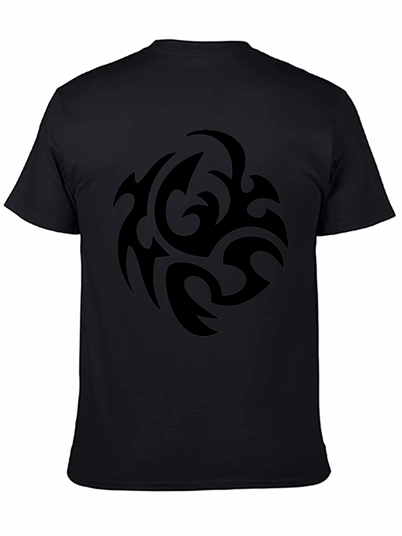 Mens Black Tribal Design T-Shirt