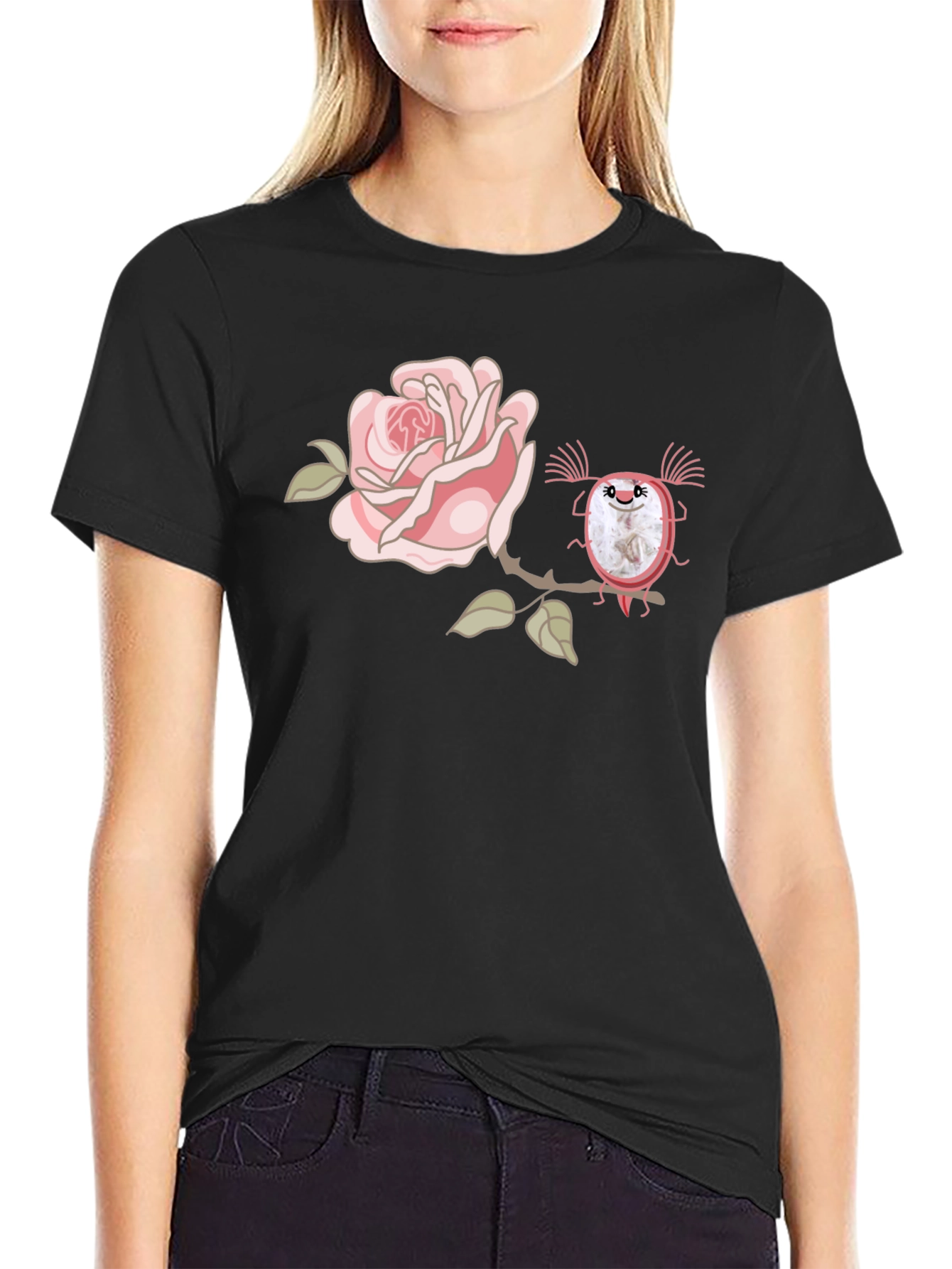 Rose & Creature Graphic Black T-Shirt