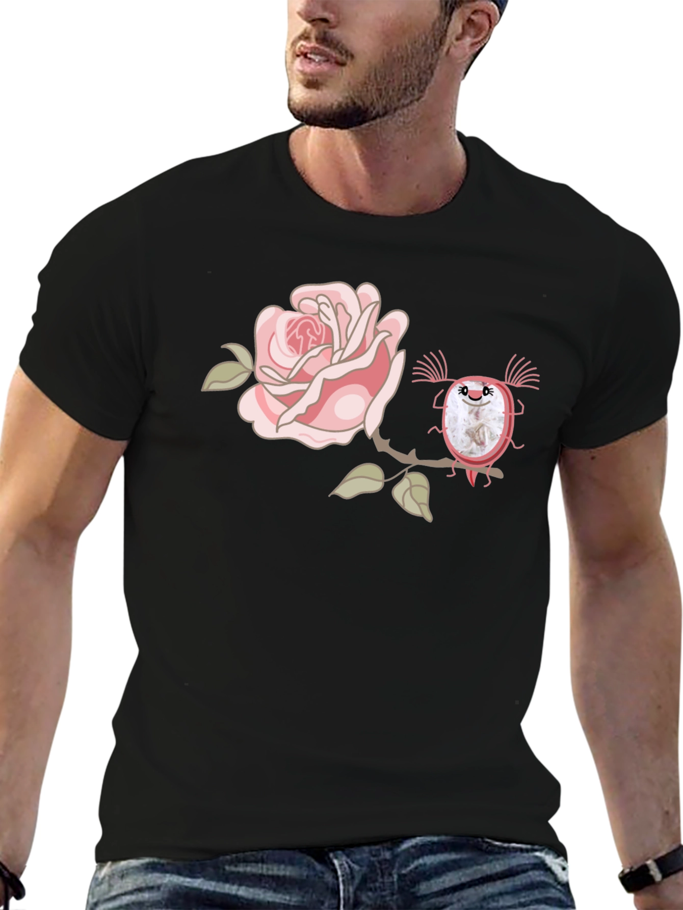 Rose & Creature Graphic Black T-Shirt
