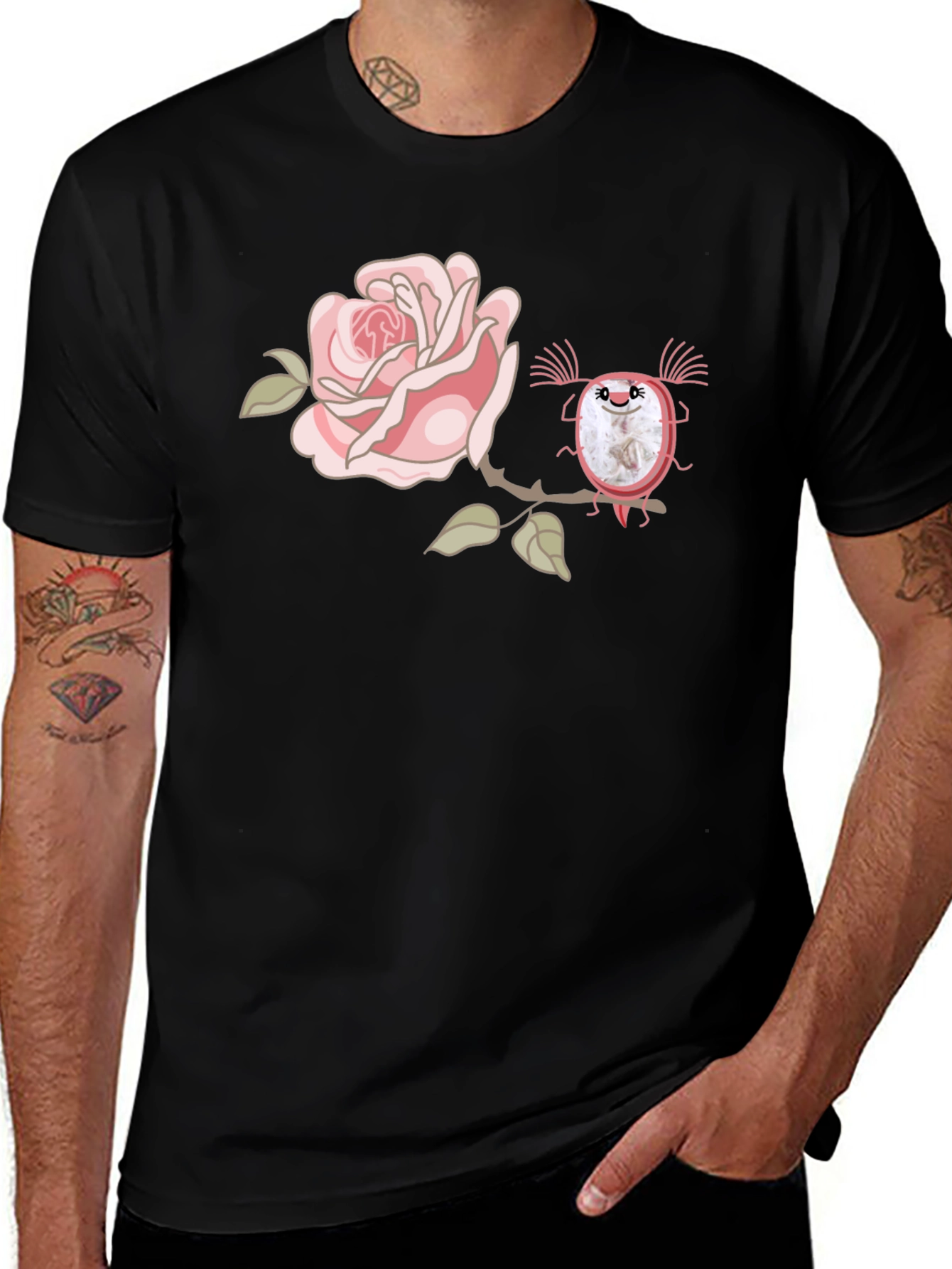 Rose & Creature Graphic Black T-Shirt