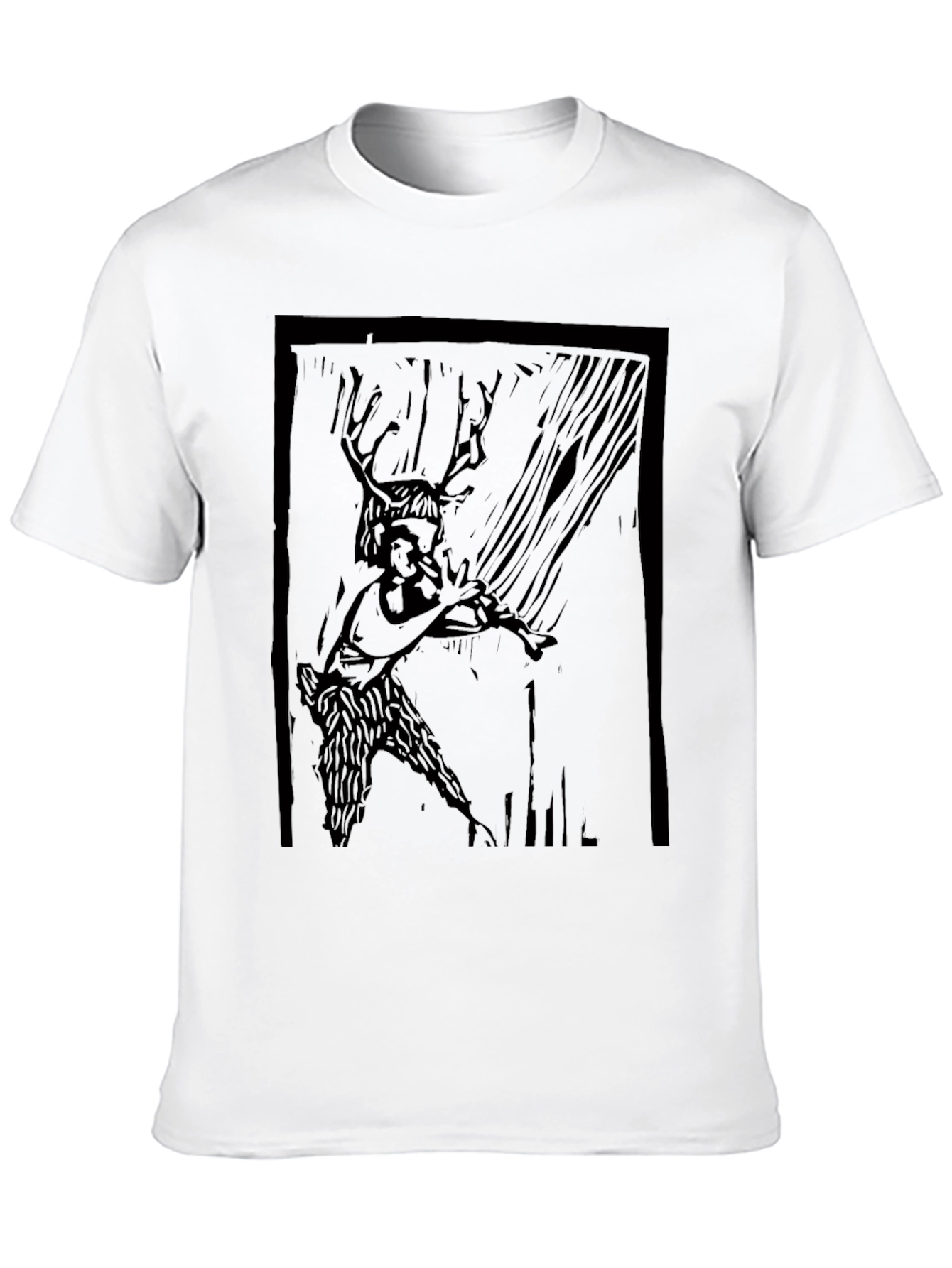Faun Flute Player Graphic Tee - Dark Arts Style