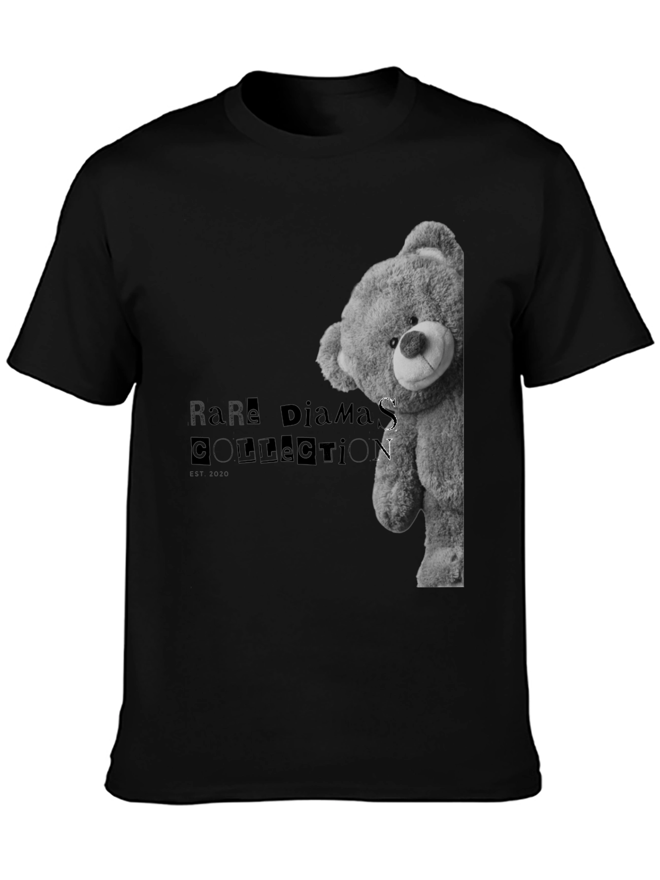 Rare Diamonds Bear Graphic Tee - Black