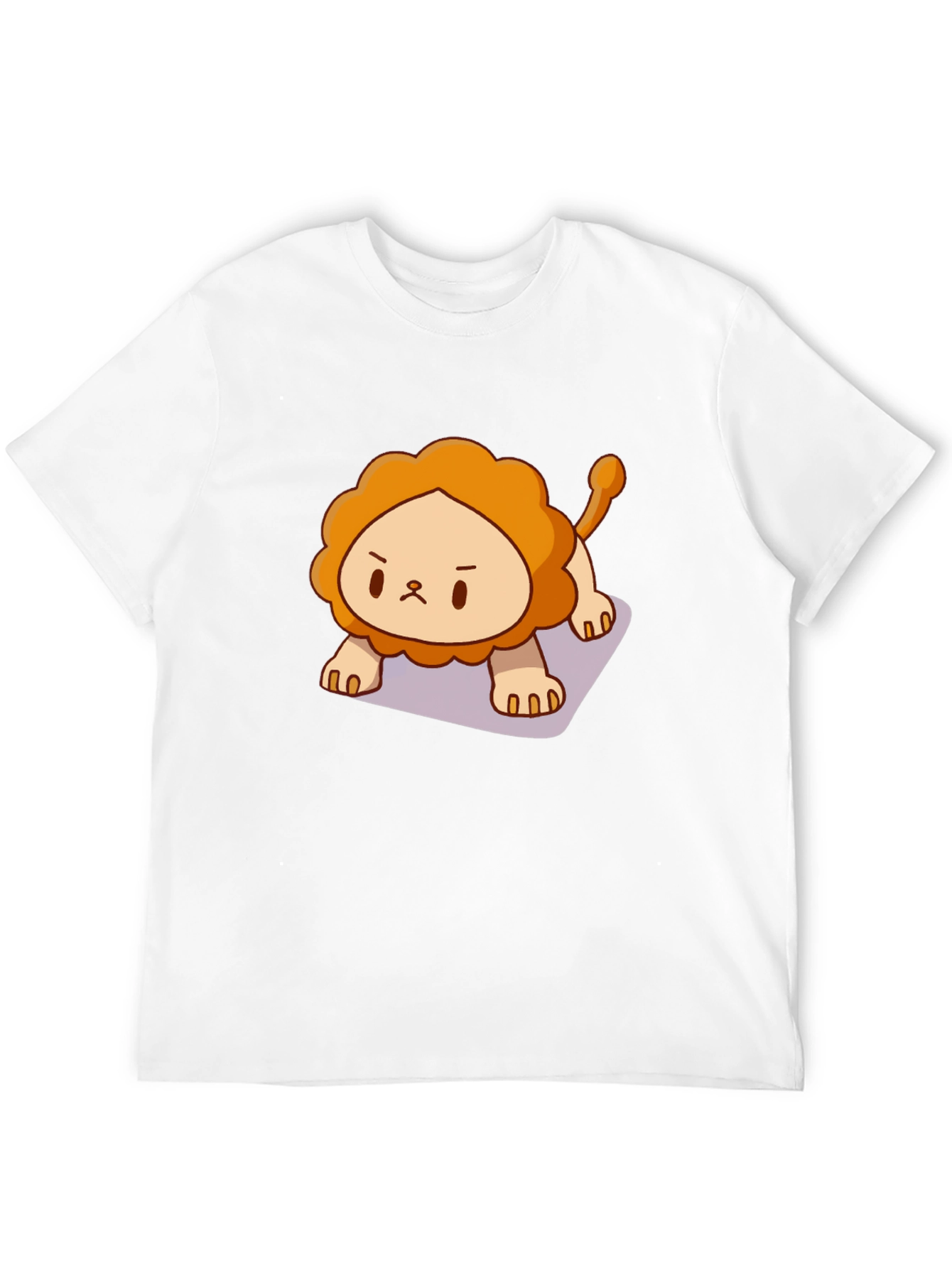 Cute Lion Graphic Tee - Black Cotton T-Shirt
