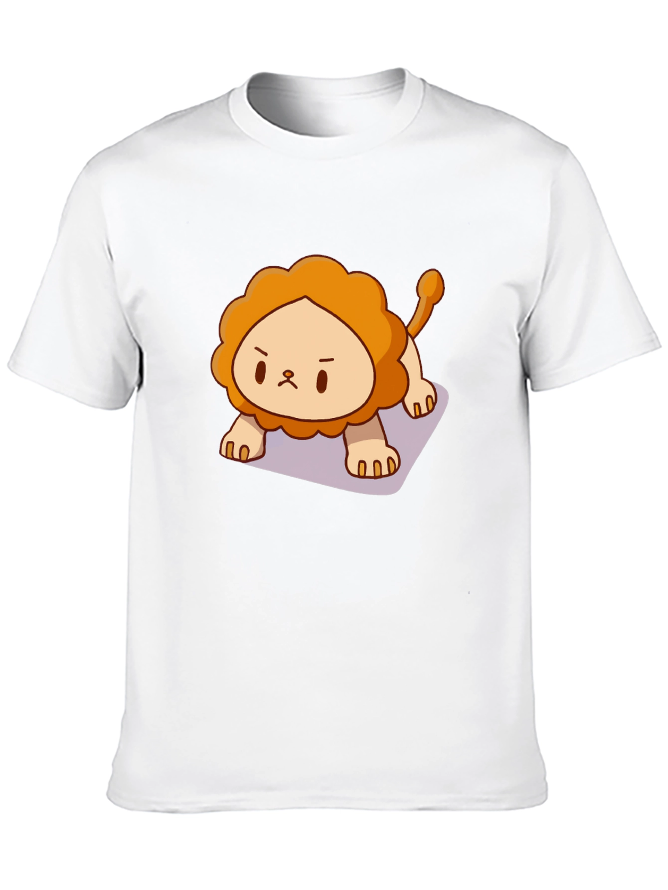 Cute Lion Graphic Tee - Black Cotton T-Shirt
