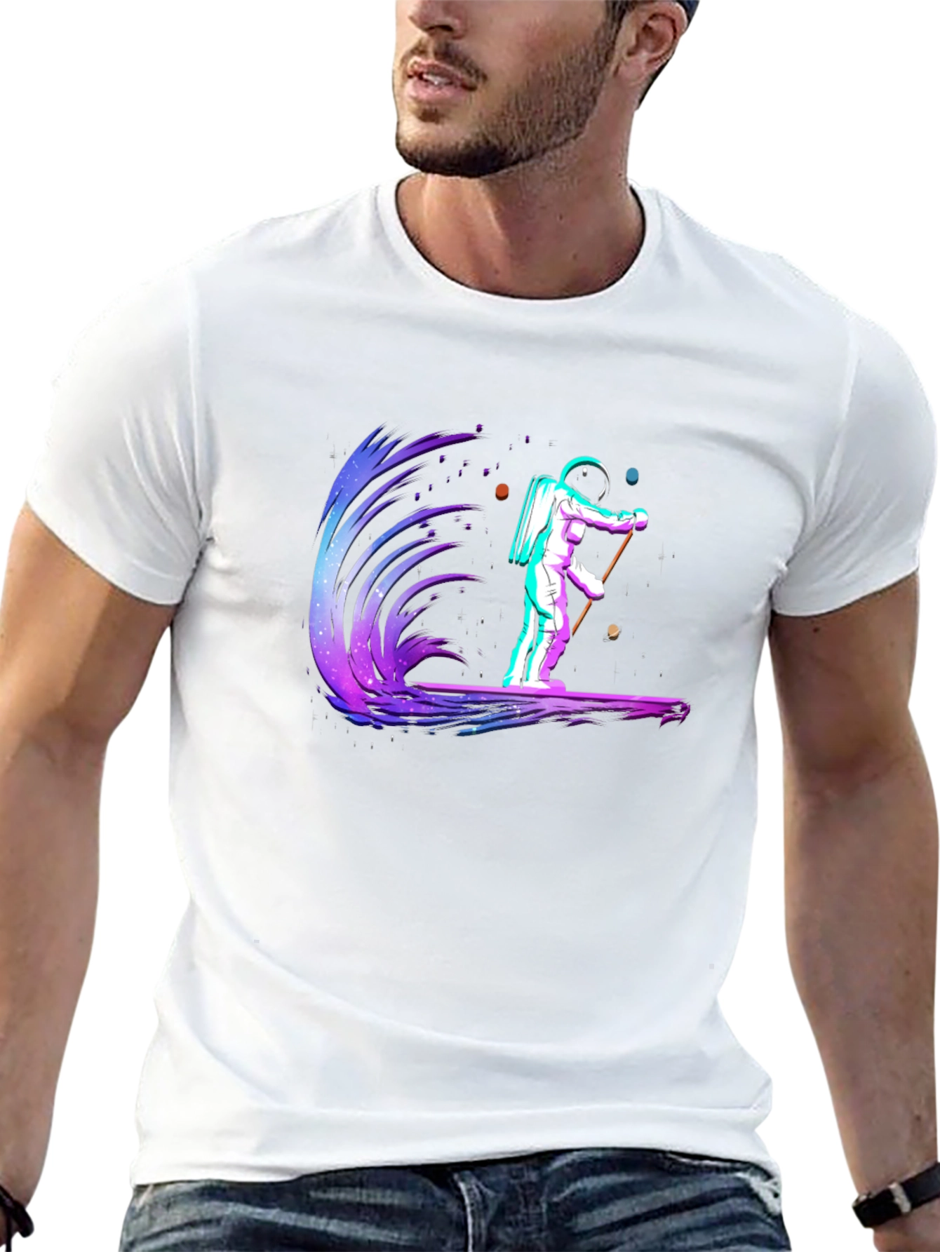 Astronaut Surfing Graphic Tee