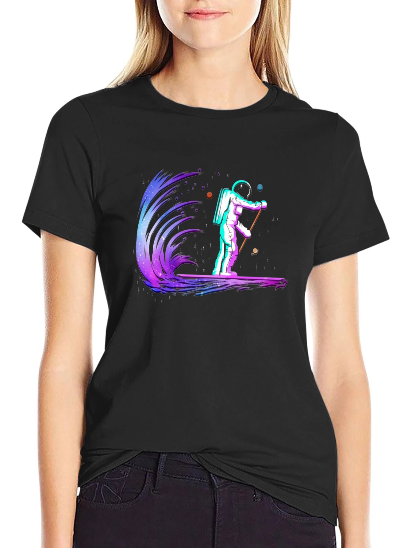 Astronaut Surfing Graphic Tee