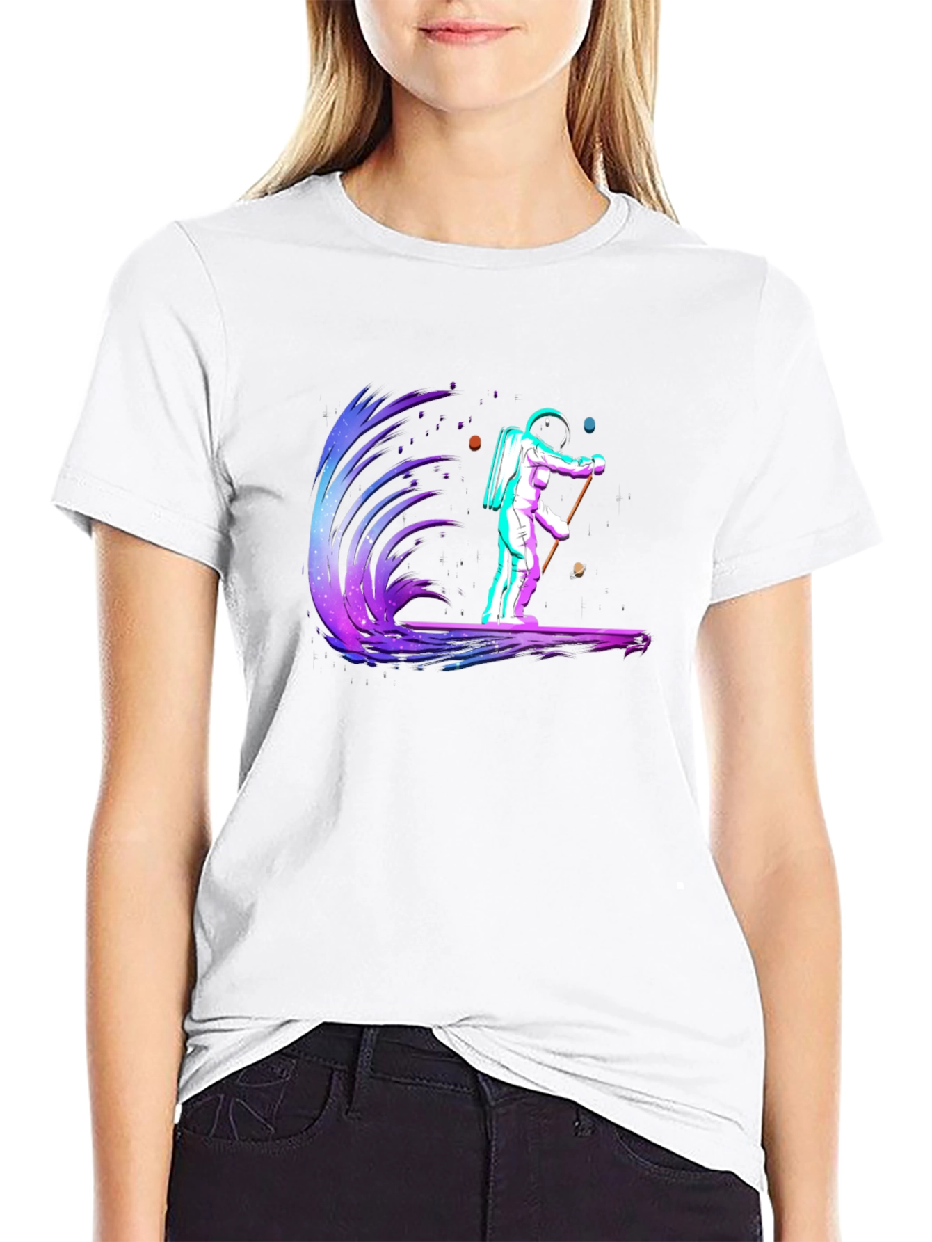Astronaut Surfing Graphic Tee