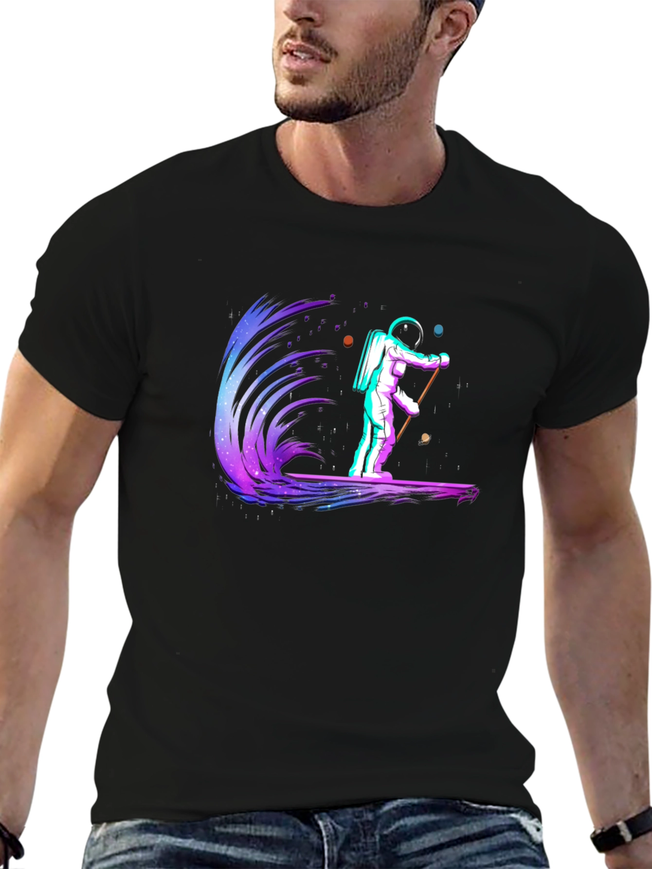 Astronaut Surfing Graphic Tee