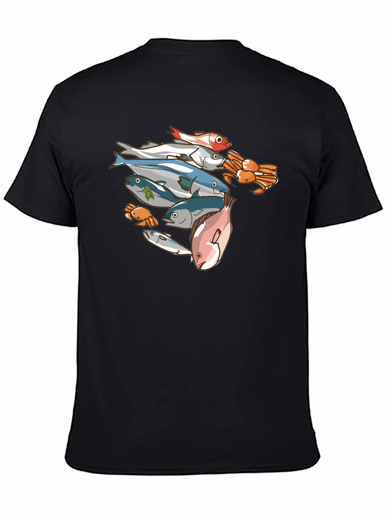 Seafood Graphic Tee - Mens Black T-Shirt