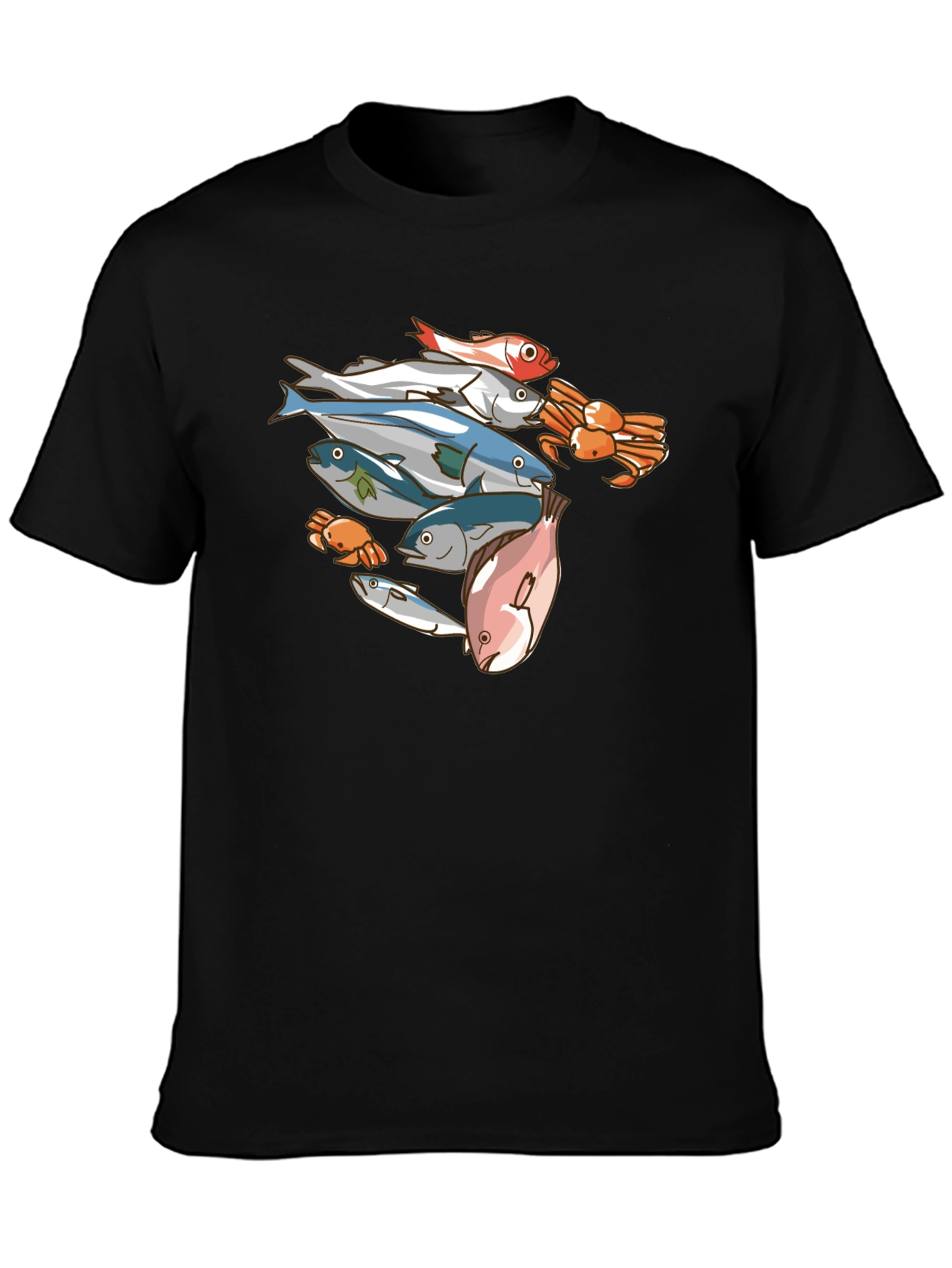 Seafood Graphic Tee - Mens Black T-Shirt