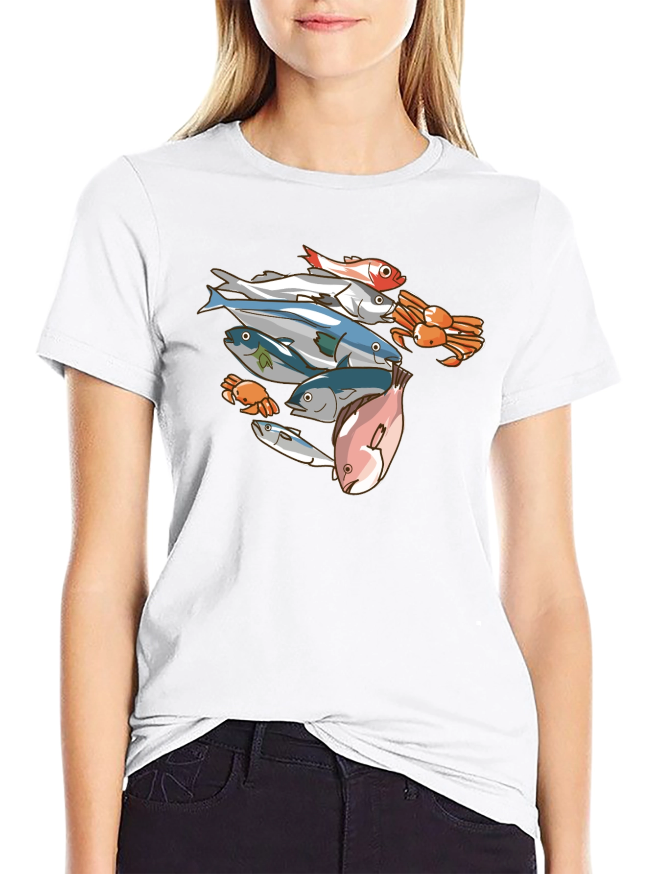 Seafood Graphic Tee - Mens Black T-Shirt